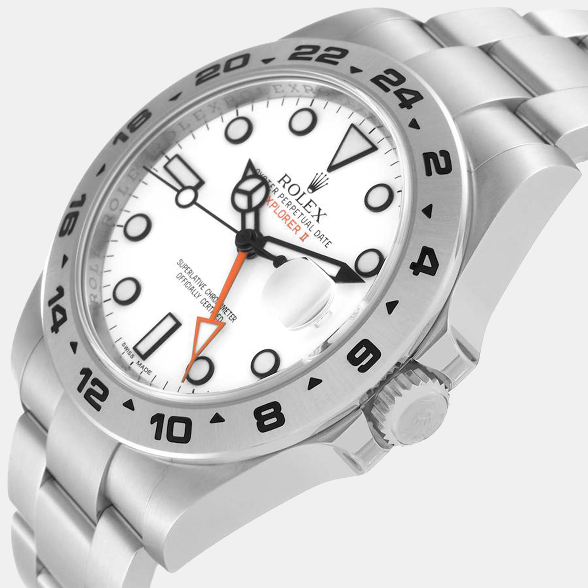 

Rolex Explorer II White Dial Orange Hand Steel Mens Watch 216570 42 mm