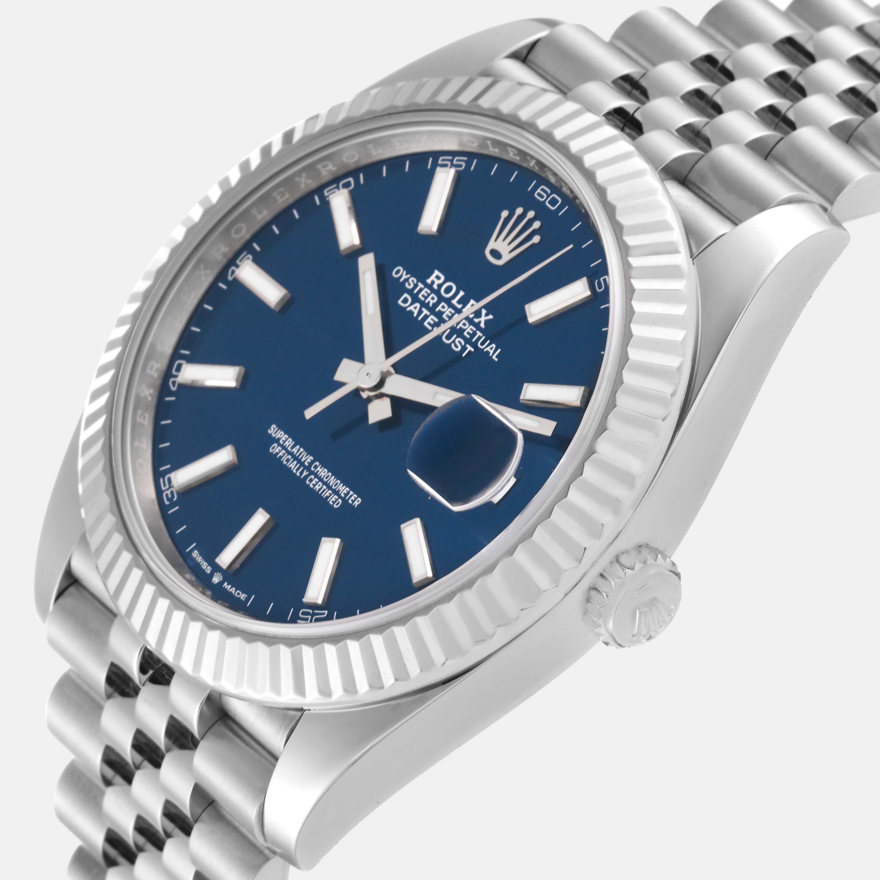 

Rolex Datejust Steel White Gold Blue Dial Men's Watch 126334 41 mm