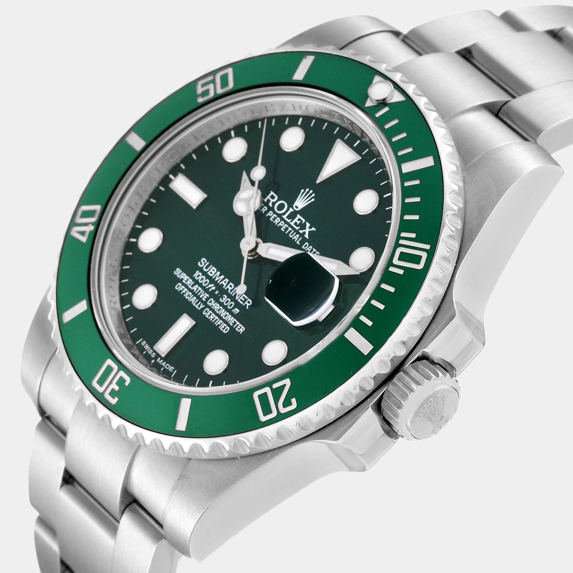 

Rolex Submariner Hulk Green Dial Steel Men's Watch 116610LV 40 mm