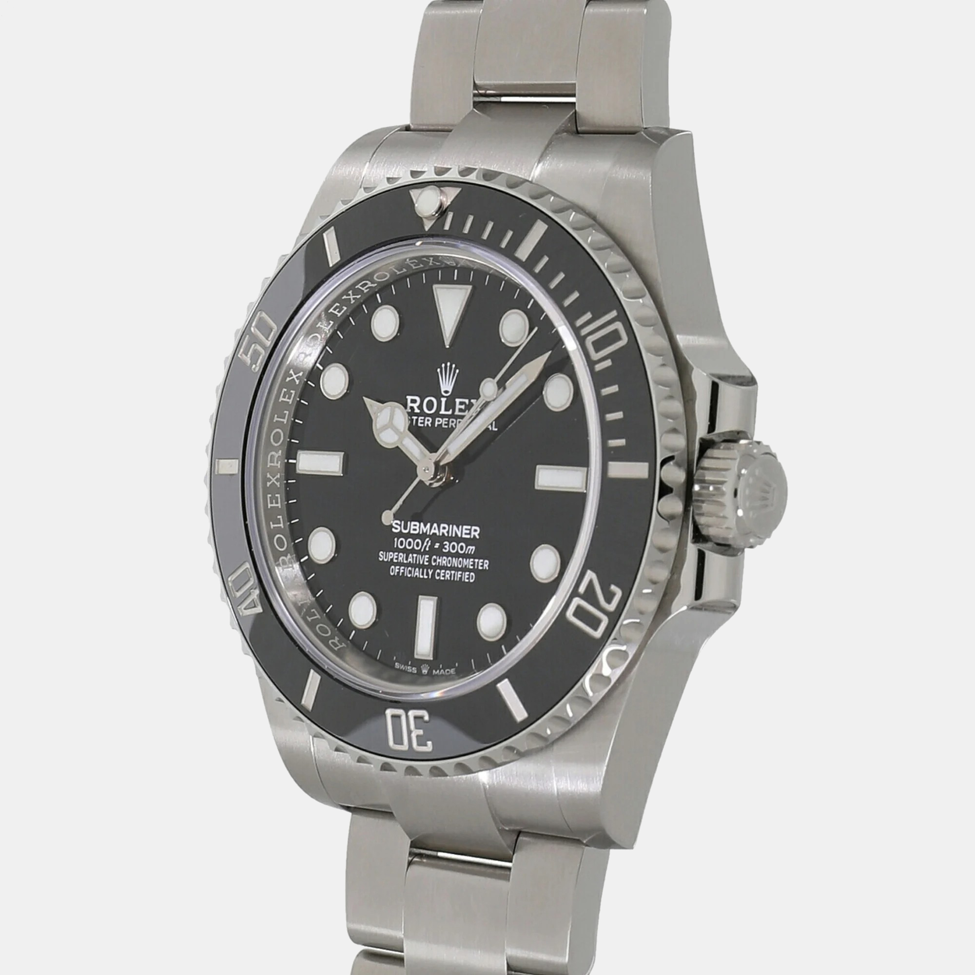 

Rolex Black Stainless Steel Submariner 124060 Automatic Men's Wristwatch 41 mm