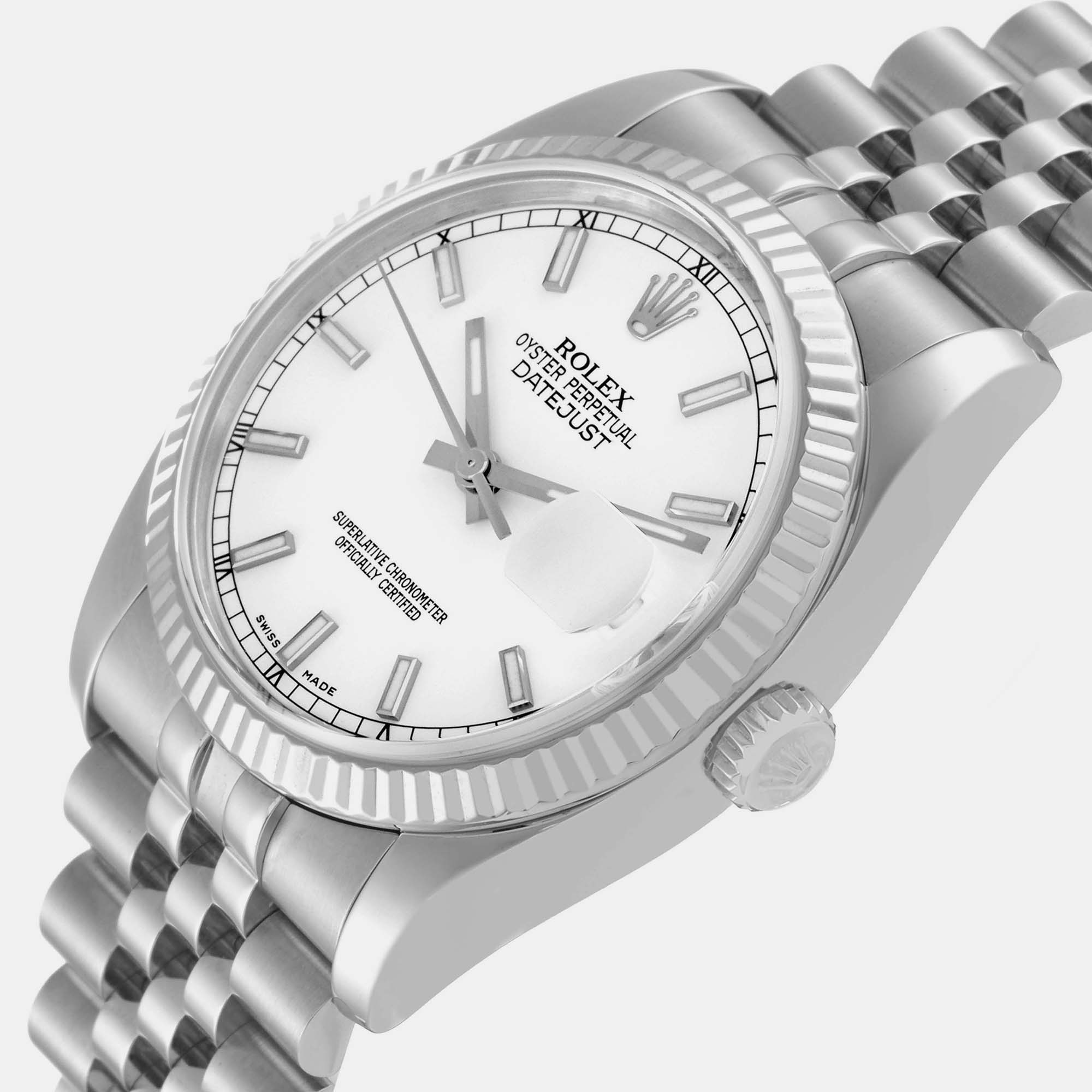 

Rolex Datejust Steel White Gold Jubilee Bracelet Watch 116234 36 mm