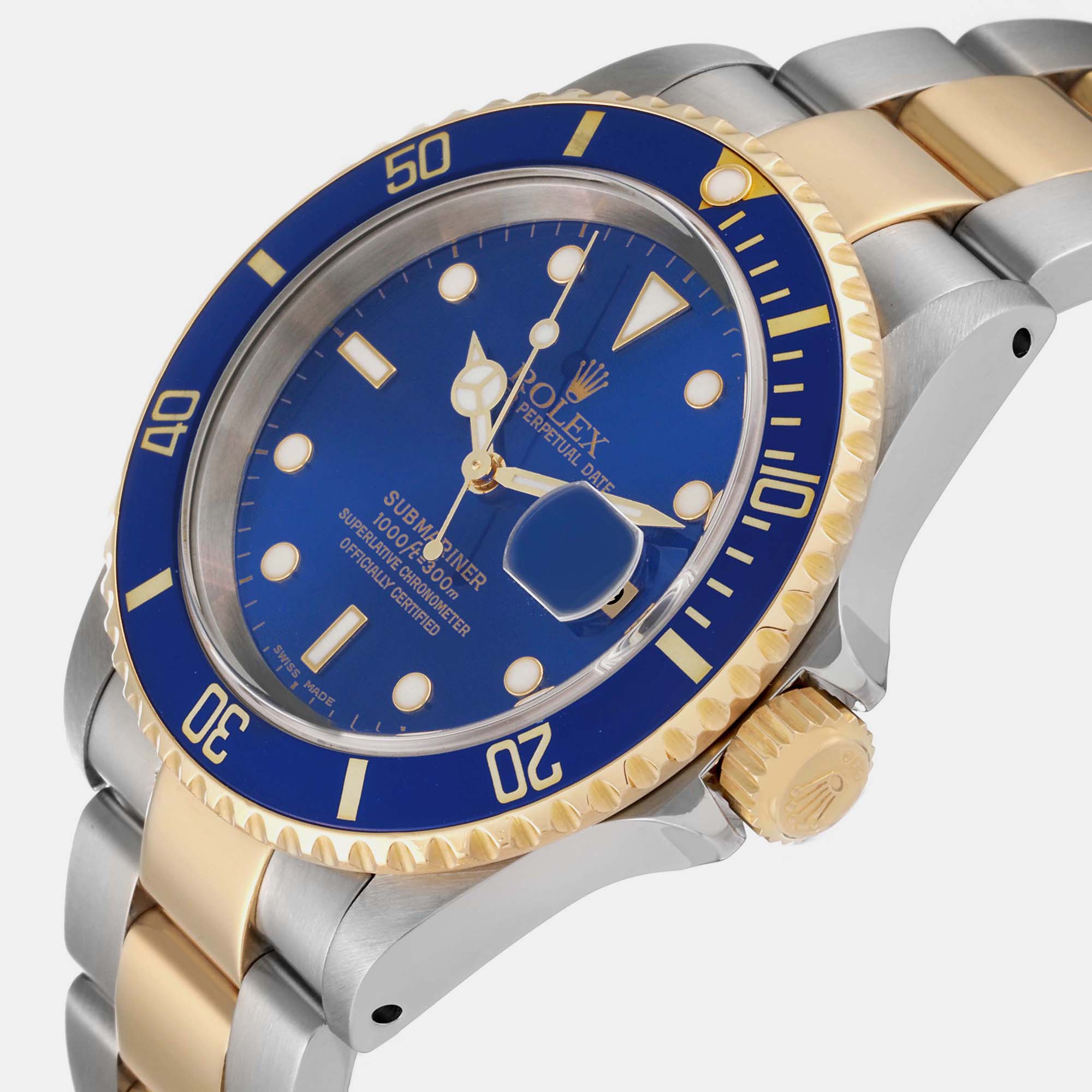 

Rolex Submariner Blue Dial Steel Yellow Gold Mens Watch 16613 40 mm
