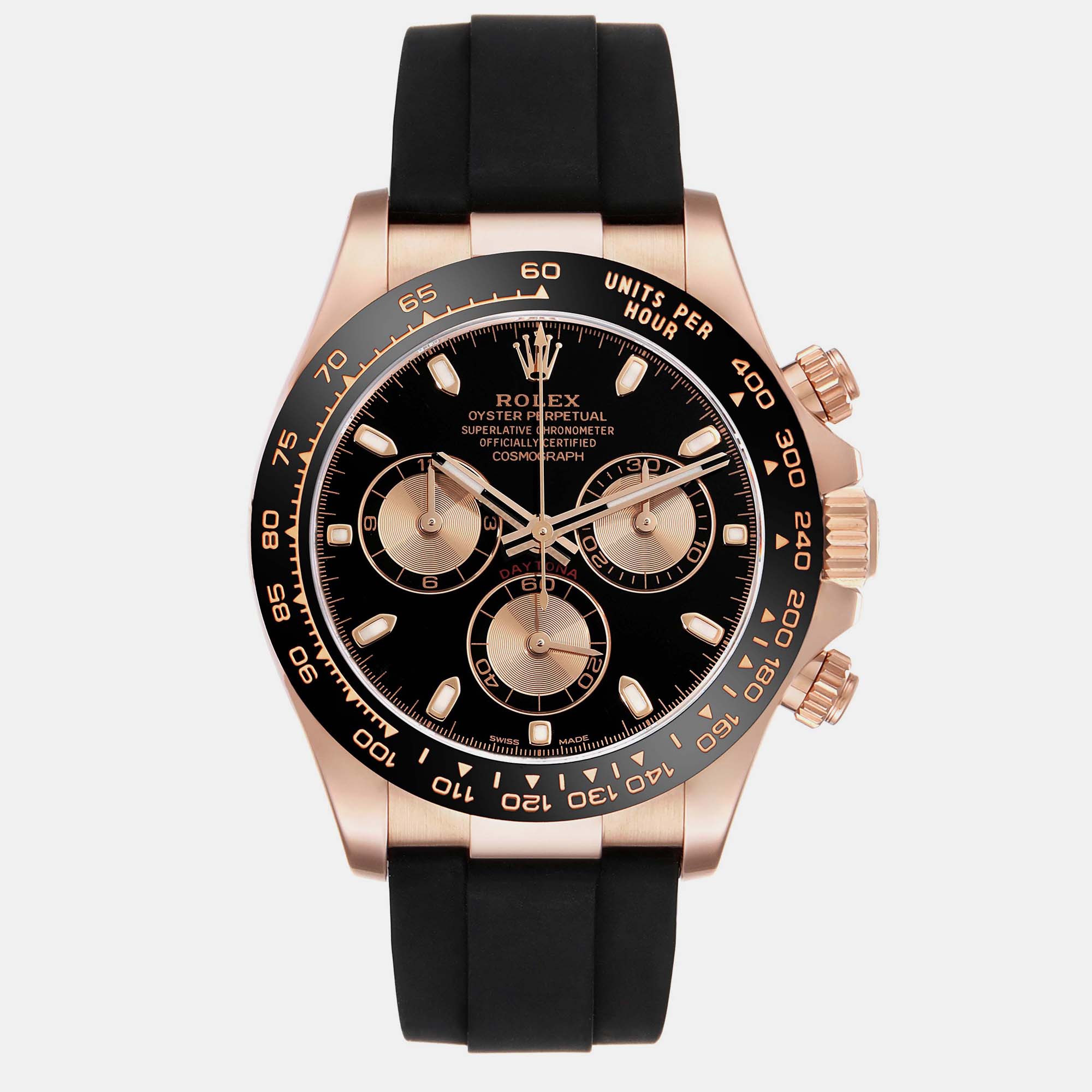 Pre-owned Rolex Cosmograph Daytona Rose Gold Mens Watch 116515 40 Mm In Black
