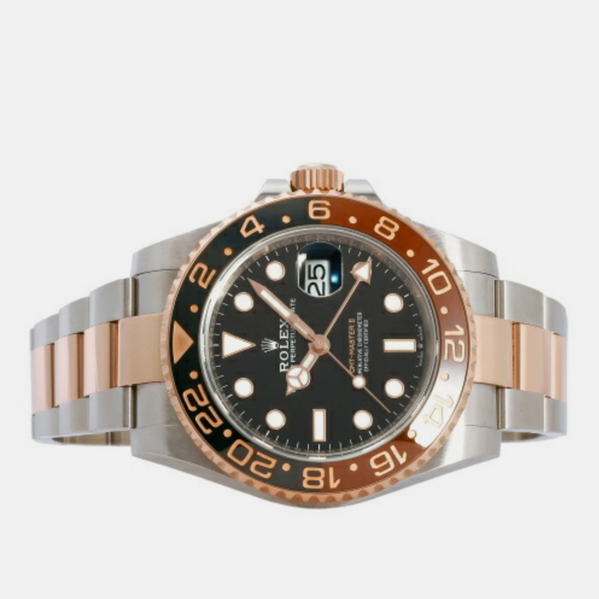 

Rolex Black 18k Rose Gold Stainless Steel GMT-Master II 126711CHNR Automatic Men's Wristwatch 40 mm