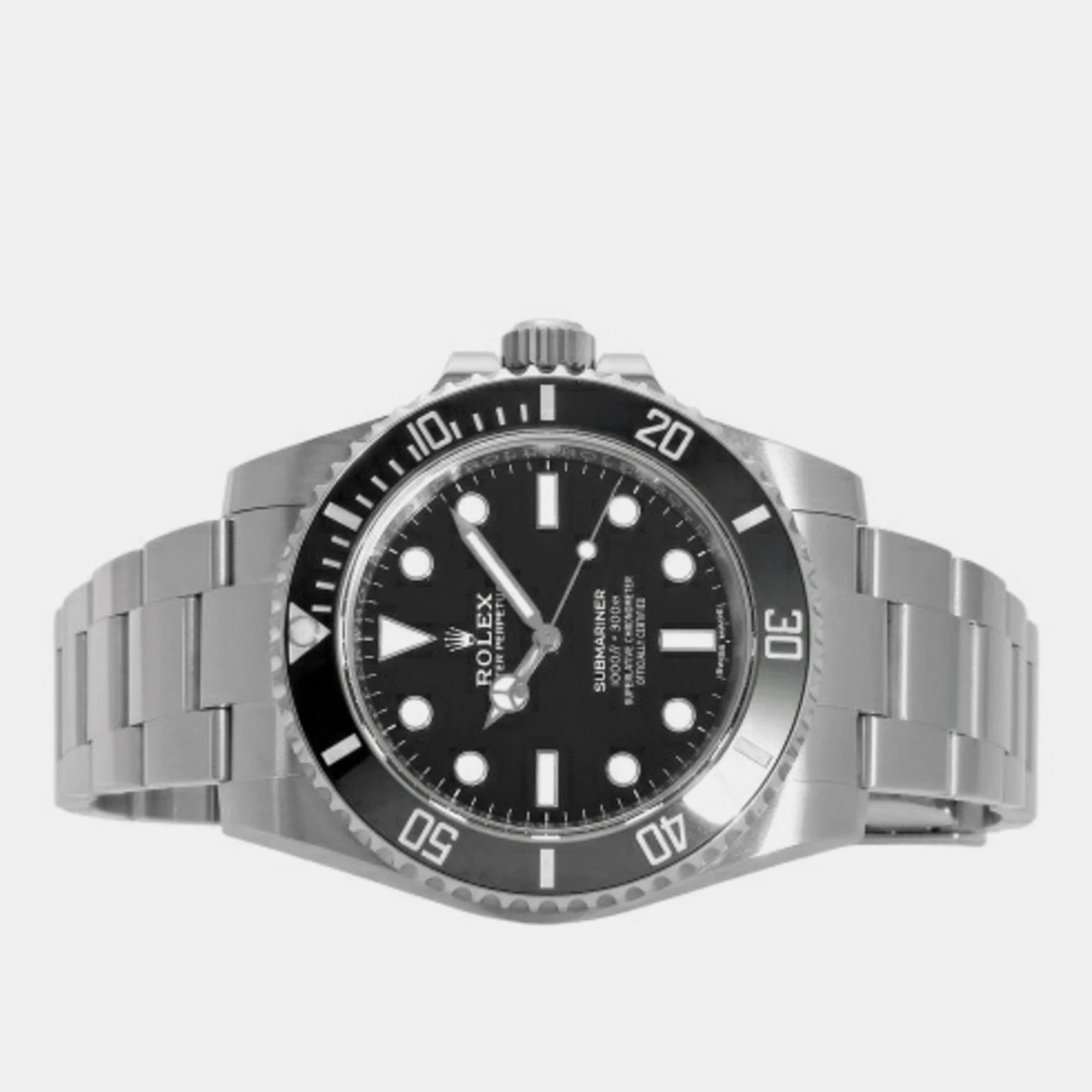 

Rolex Black Stainless Steel Ceramic Submariner 114060 Automatic Men's Wristwatch 40 mm