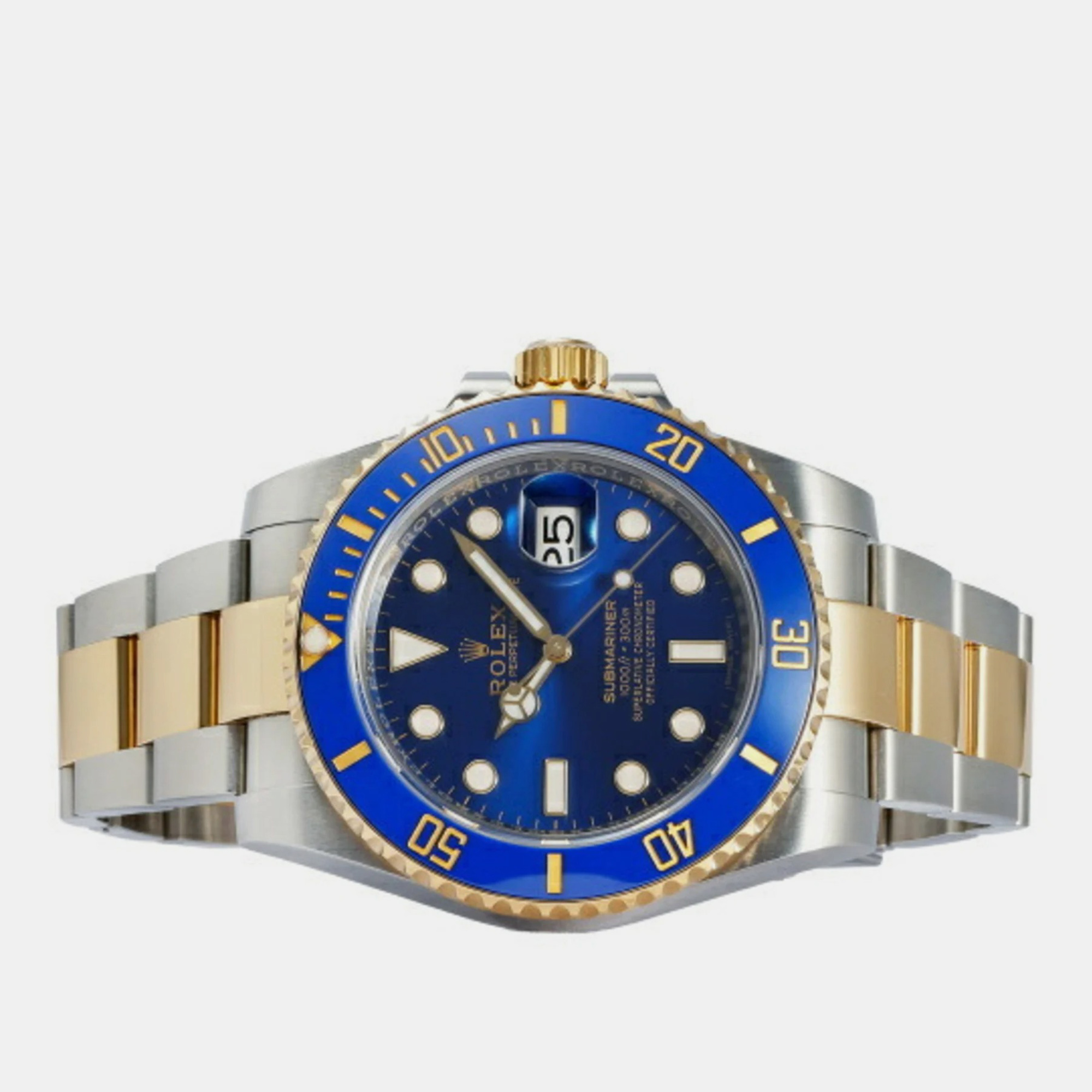 

Rolex Blue 18k Yellow Gold Stainless Steel Submariner 116613LB Automatic Men's Wristwatch 40 mm