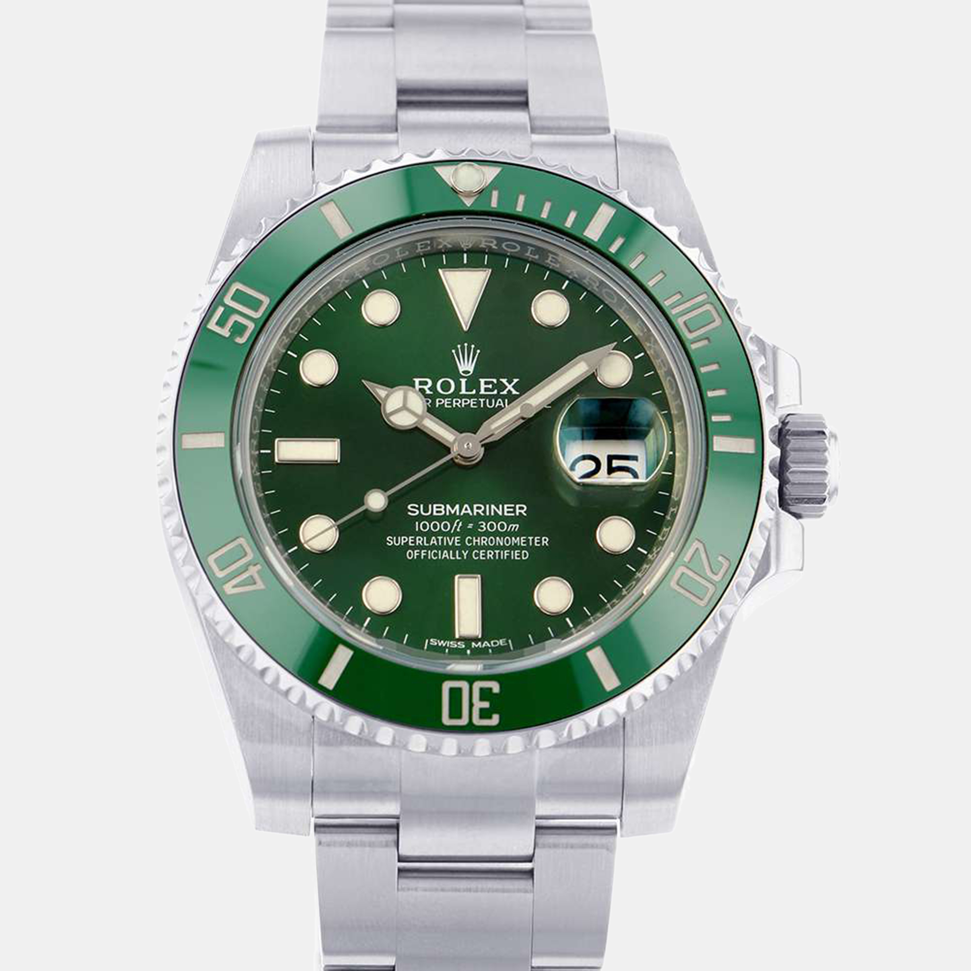 

Rolex Green Stainless Steel Submariner 116610LV Automatic Men's Wristwatch 40 mm