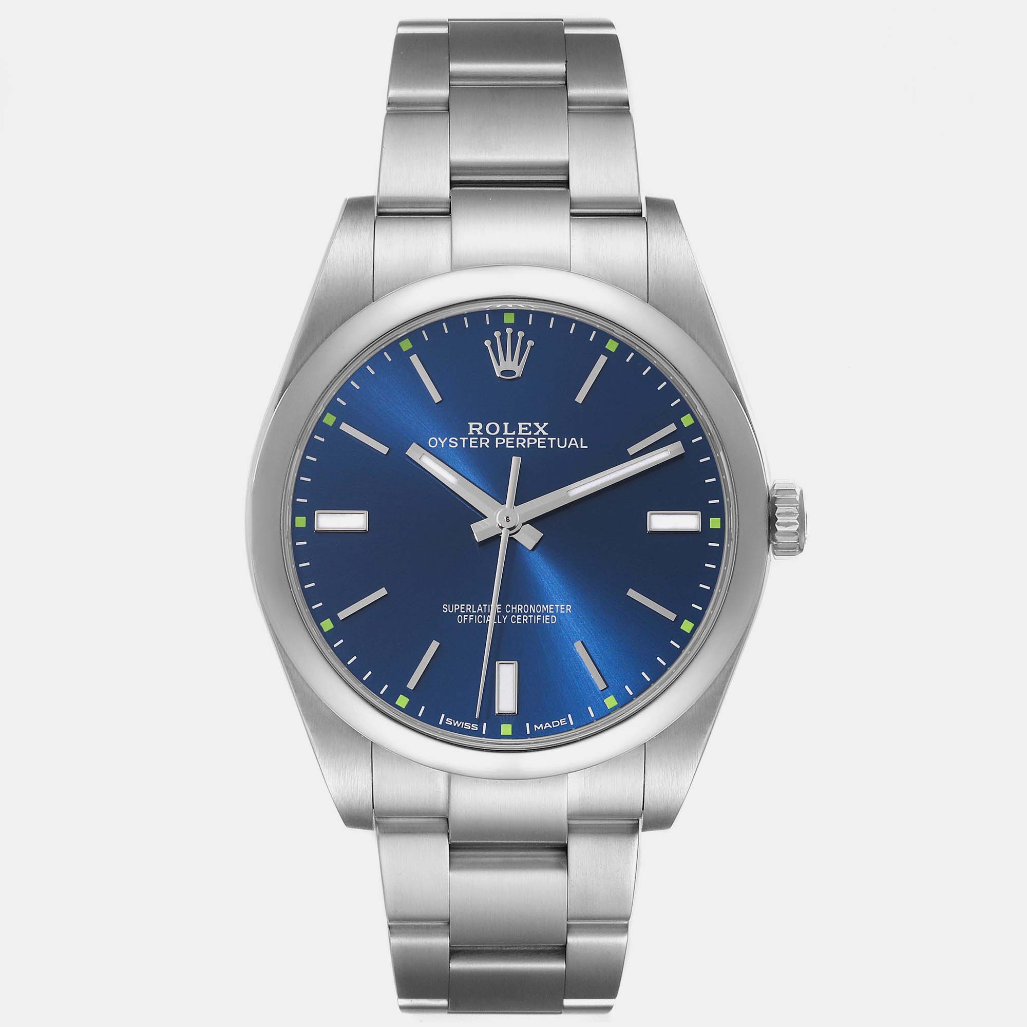 

Rolex Oyster Perpetual  Blue Dial Steel Mens Watch 114300