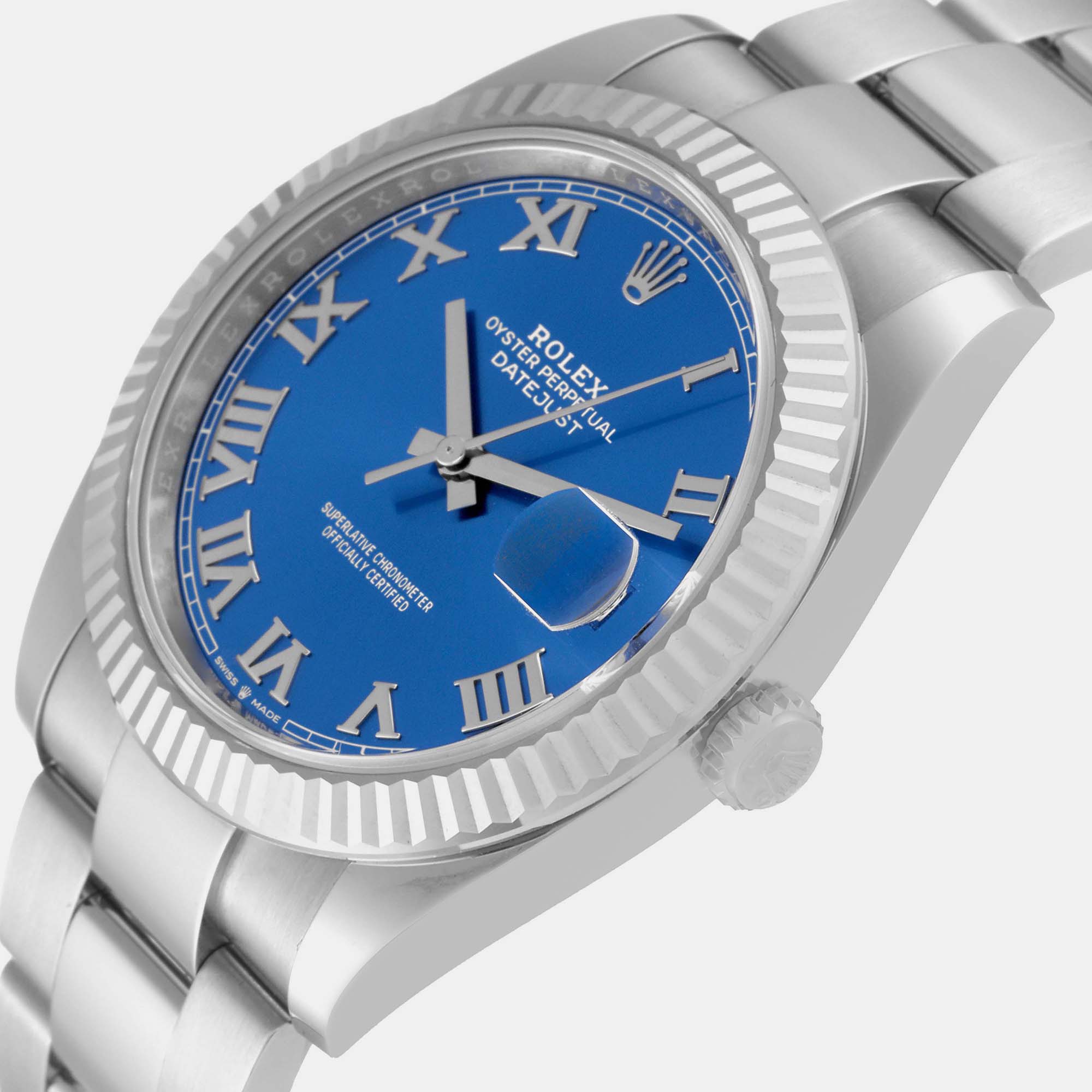

Rolex Datejust Steel White Gold Blue Dial Men's Watch 126334 41 mm