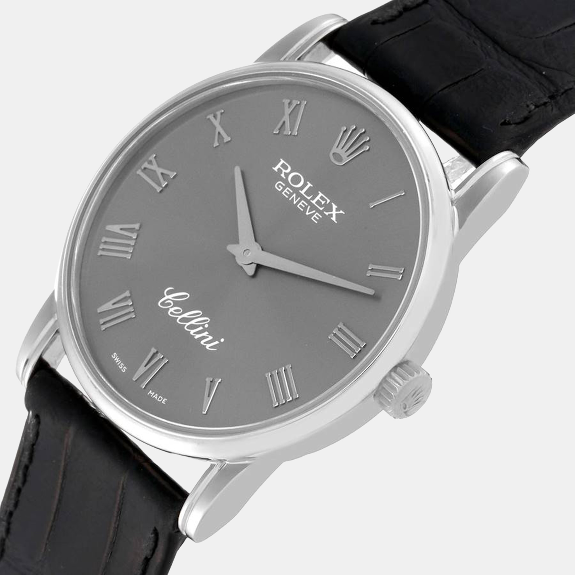 

Rolex Cellini Classic Slate Dial White Gold Men's Watch 5116 31.8 mm, Grey