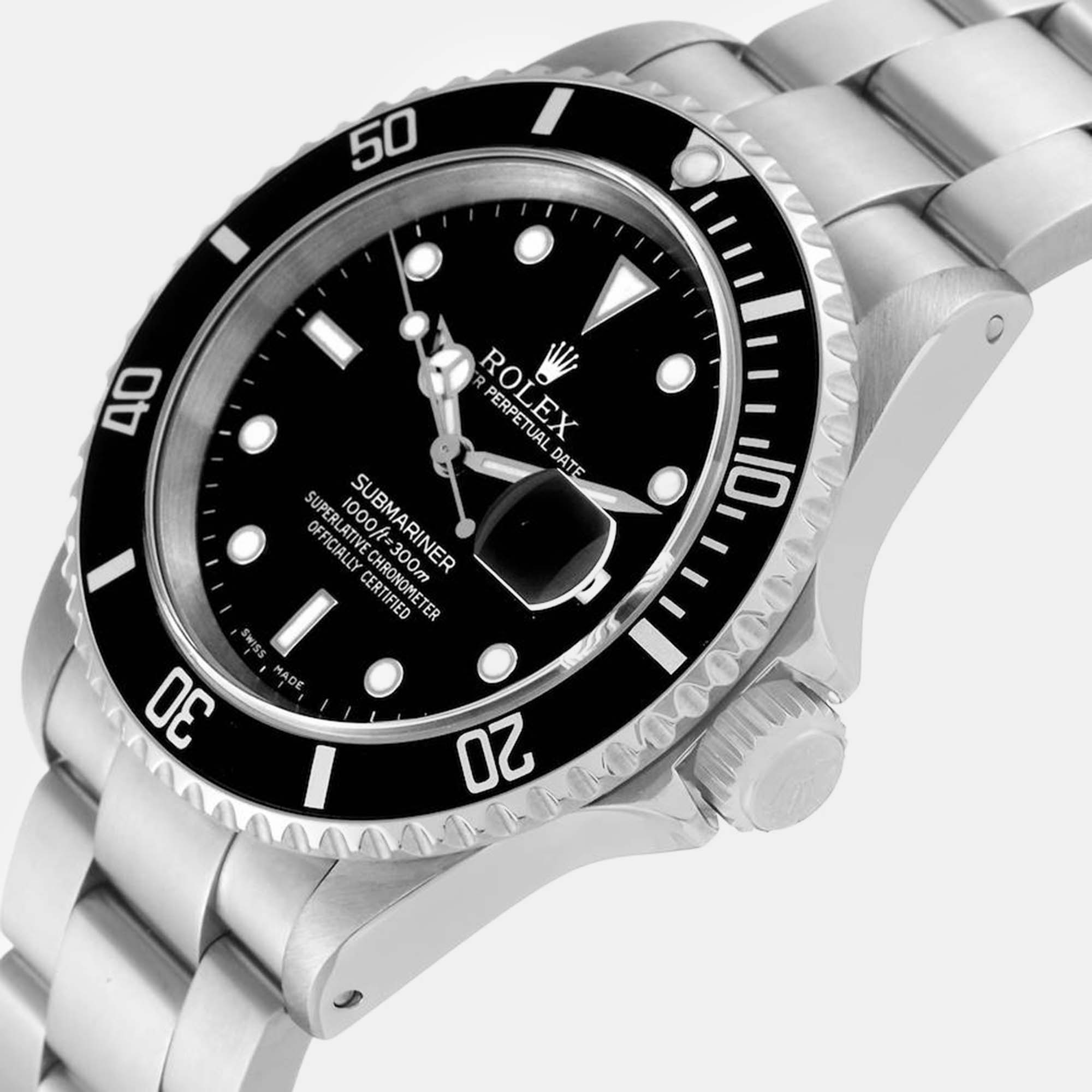 

Rolex Submariner Date Black Dial Steel Men's Watch 16610 40 mm