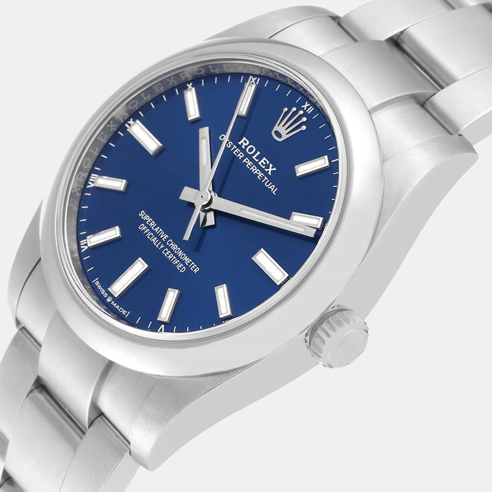 

Rolex Oyster Perpetual  Blue Dial Steel Mens Watch 124200