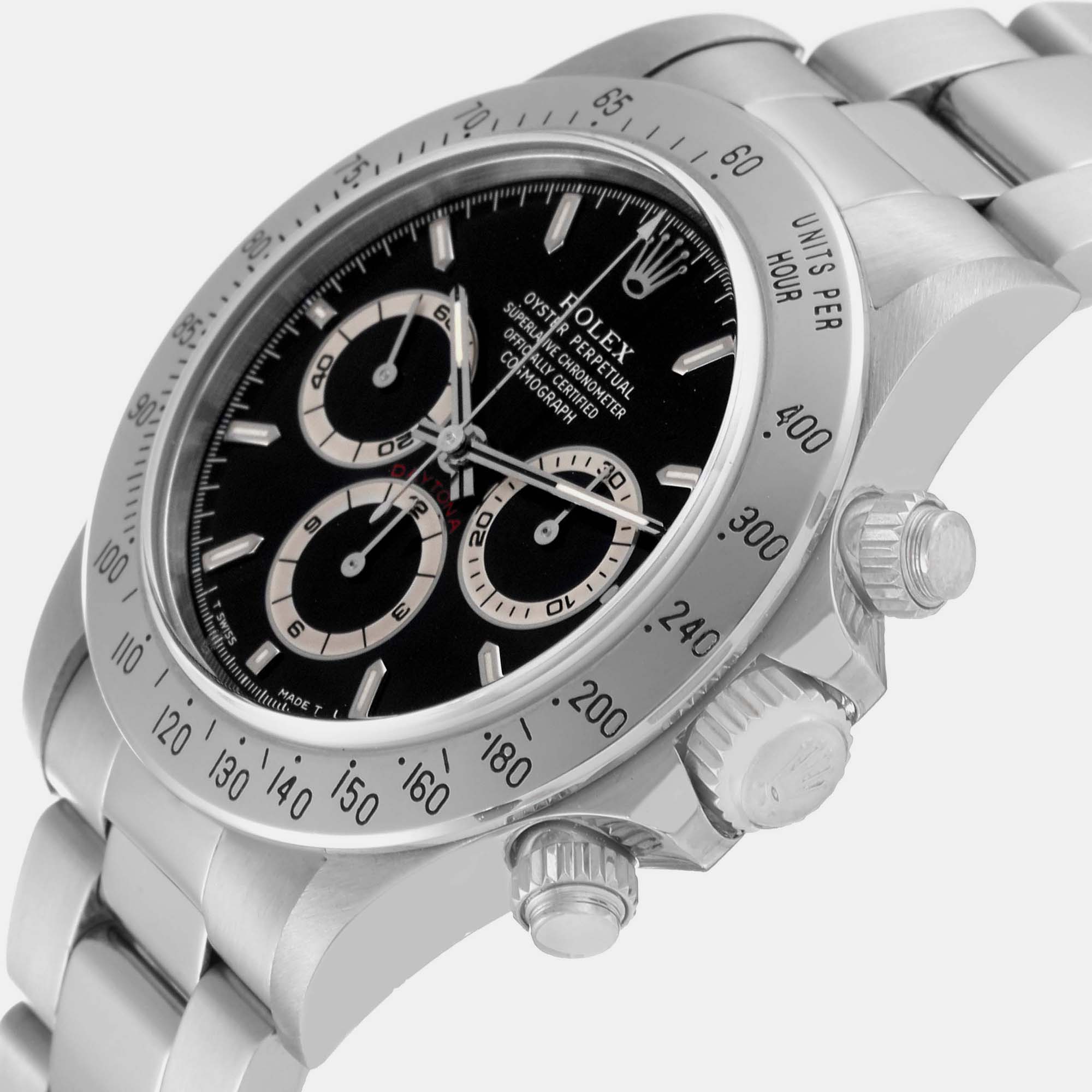 

Rolex Cosmograph Daytona Zenith Movement Steel Mens Watch 16520, Black