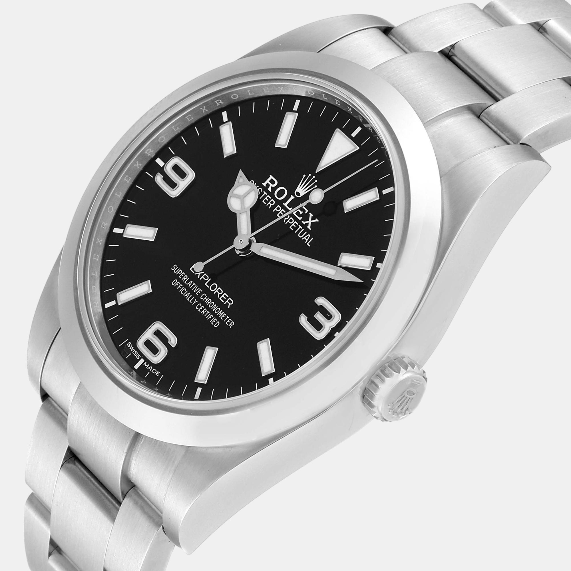 

Rolex Explorer I  Black Dial Steel Mens Watch 214270