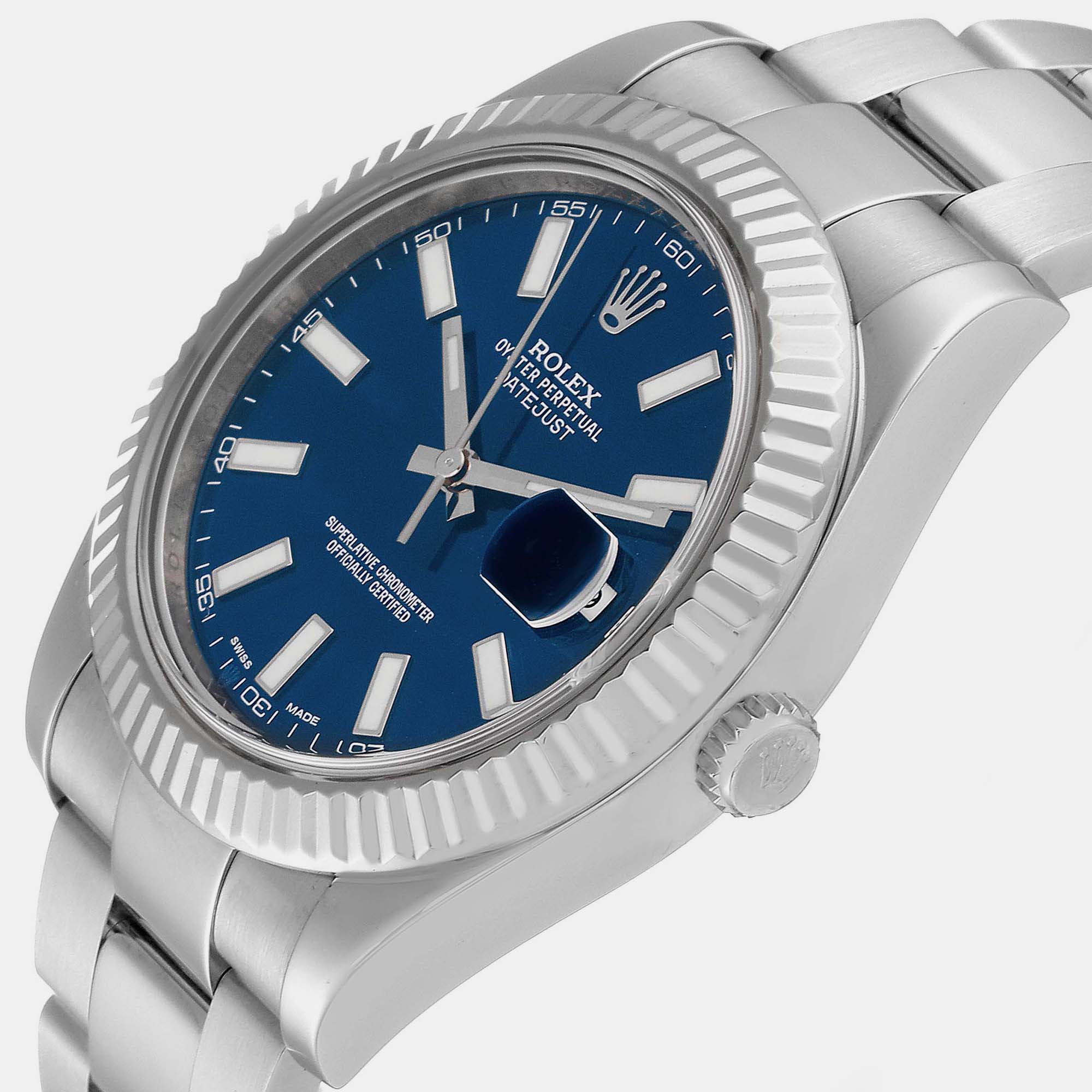 

Rolex Datejust II Blue Dial Steel White Gold Men's Watch 116334 41 mm