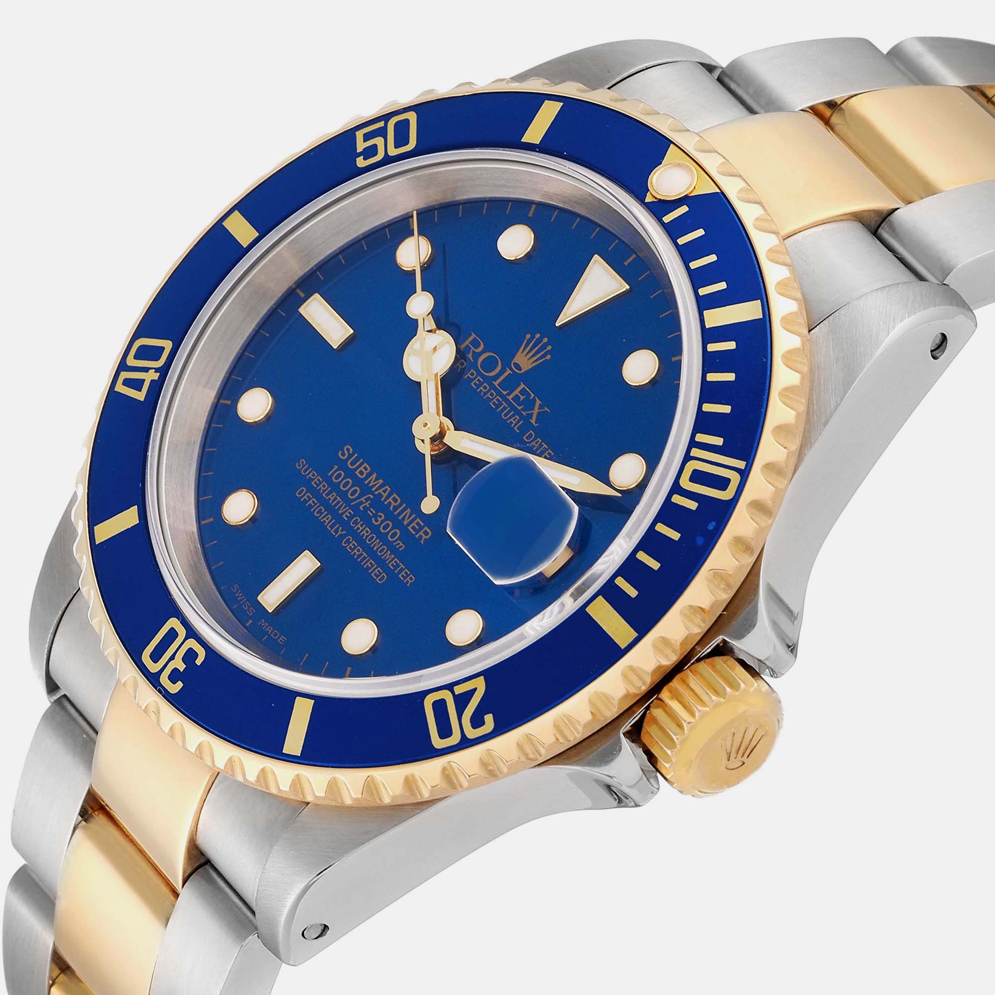 

Rolex Submariner Blue Dial Steel Yellow Gold Mens Watch 16613 40 mm