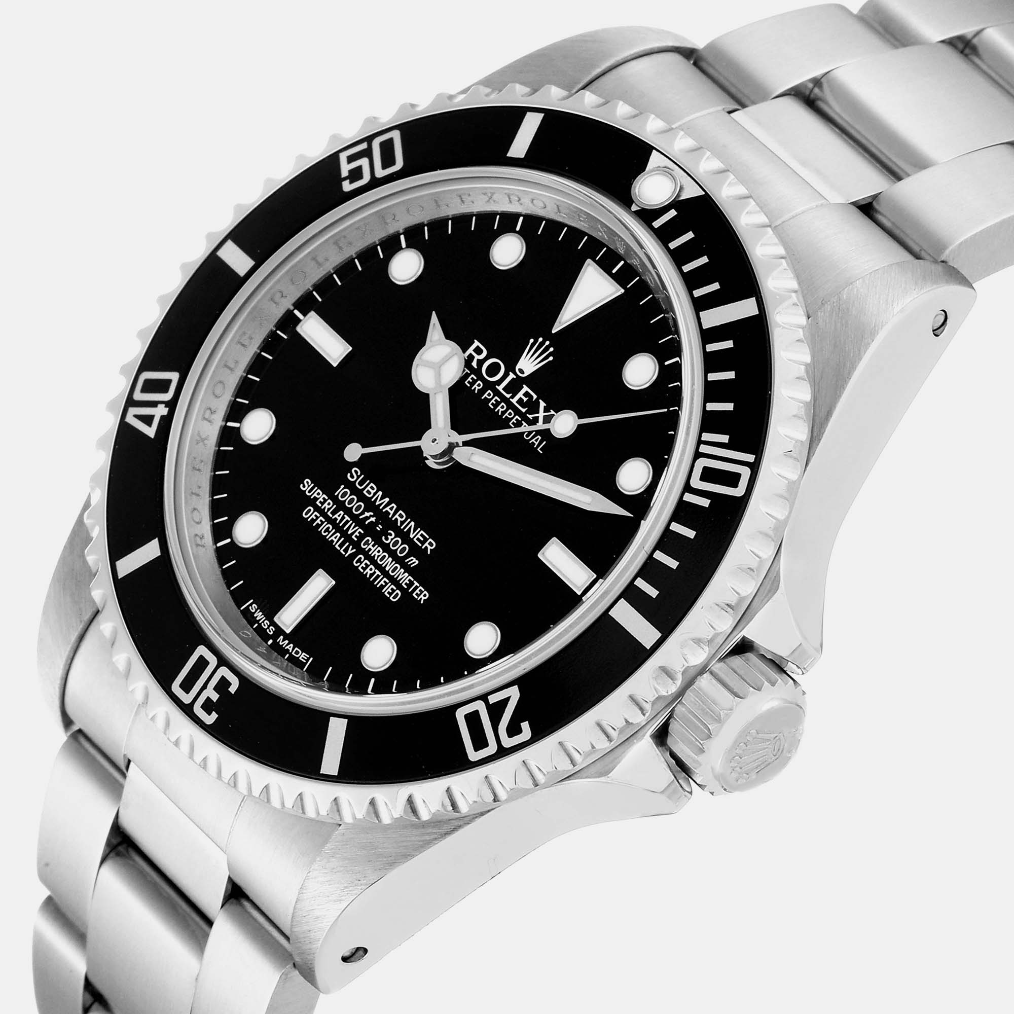 

Rolex Submariner No Date  4 Liner Steel Mens Watch 14060, Black