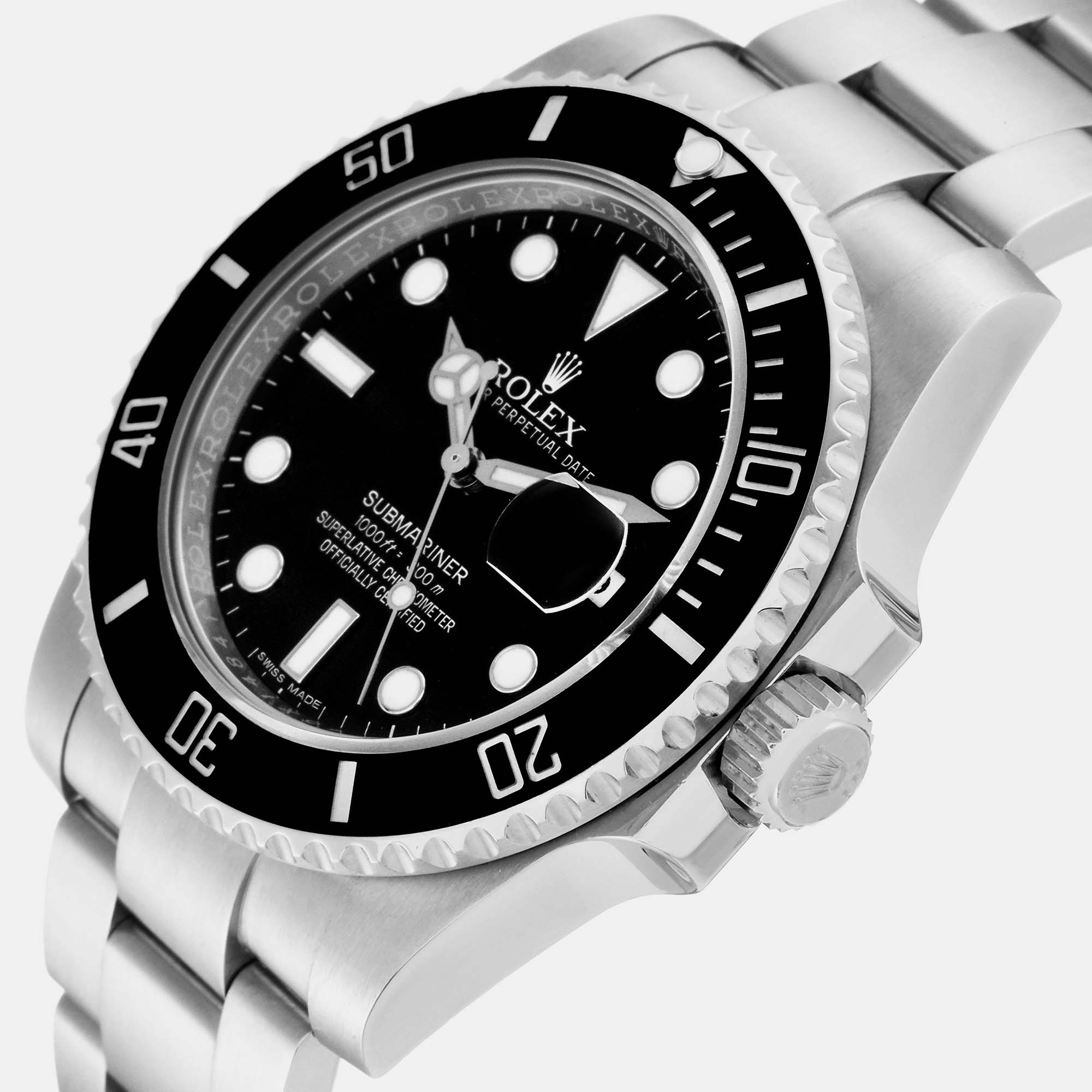 

Rolex Submariner Black Dial Ceramic Bezel Steel Mens Watch 116610