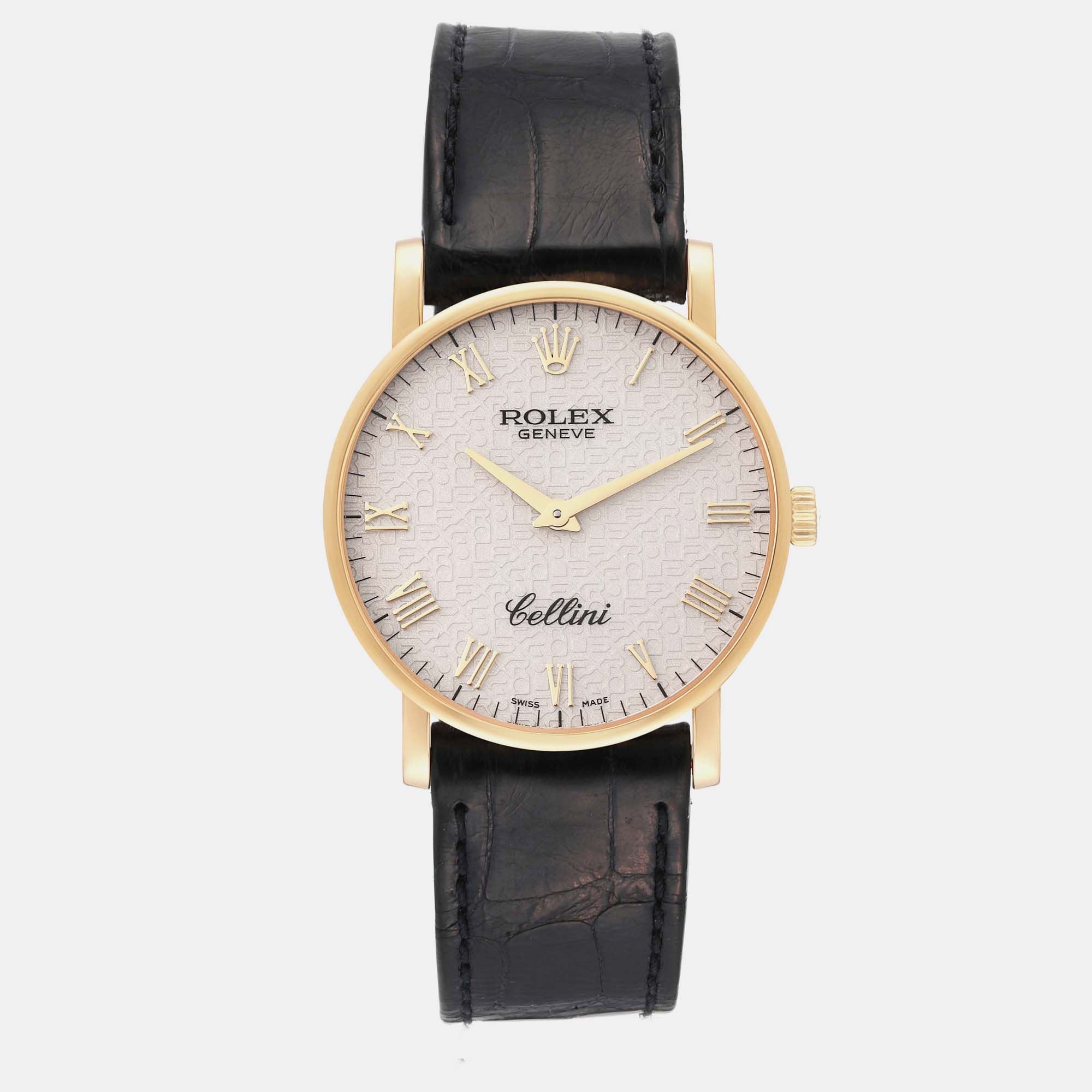 

Rolex Cellini Classic Yellow Gold Ivory Anniversary Dial Mens Watch 5115 32 mm, Cream