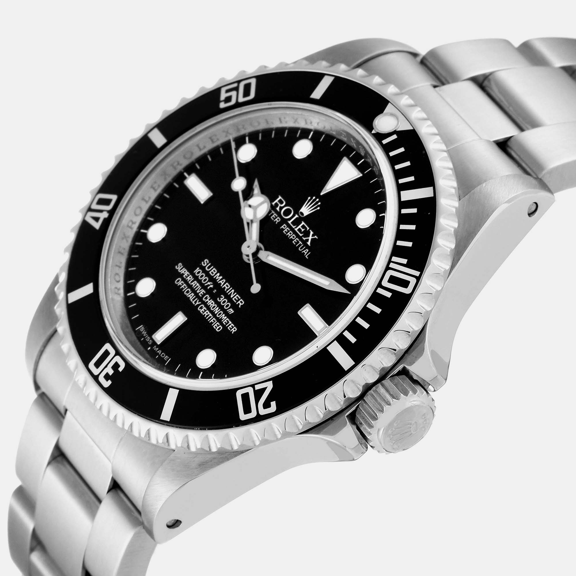 

Rolex Submariner No Date  4 Liner Steel Mens Watch 14060, Black