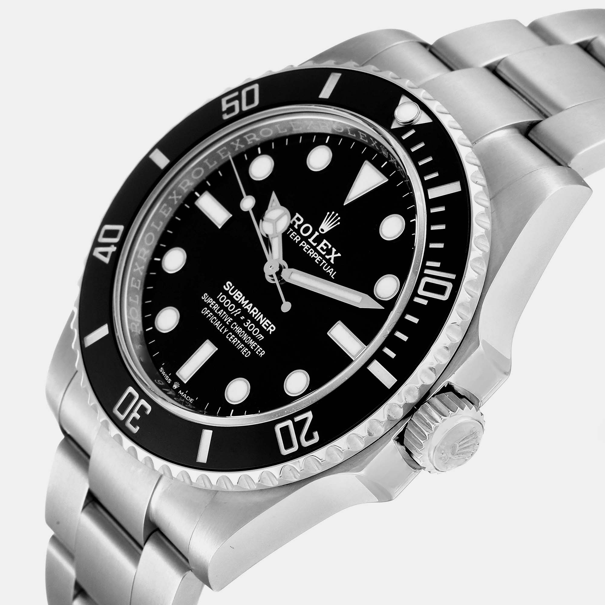 

Rolex Submariner Non-Date Ceramic Bezel Steel Mens Watch 124060, Black