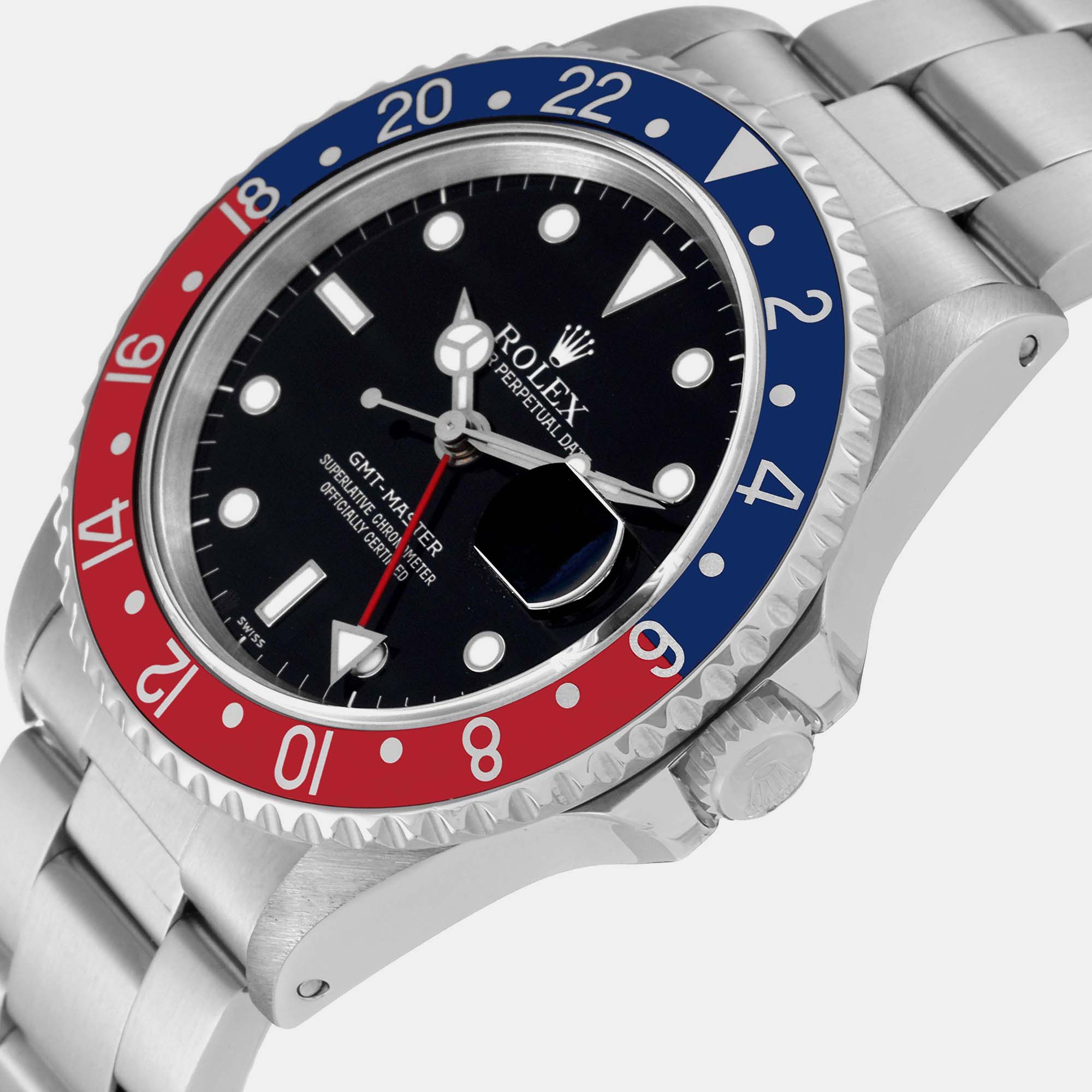 

Rolex GMT Master Blue Red Pepsi Bezel Steel Men's Watch 16700 40 mm, Black