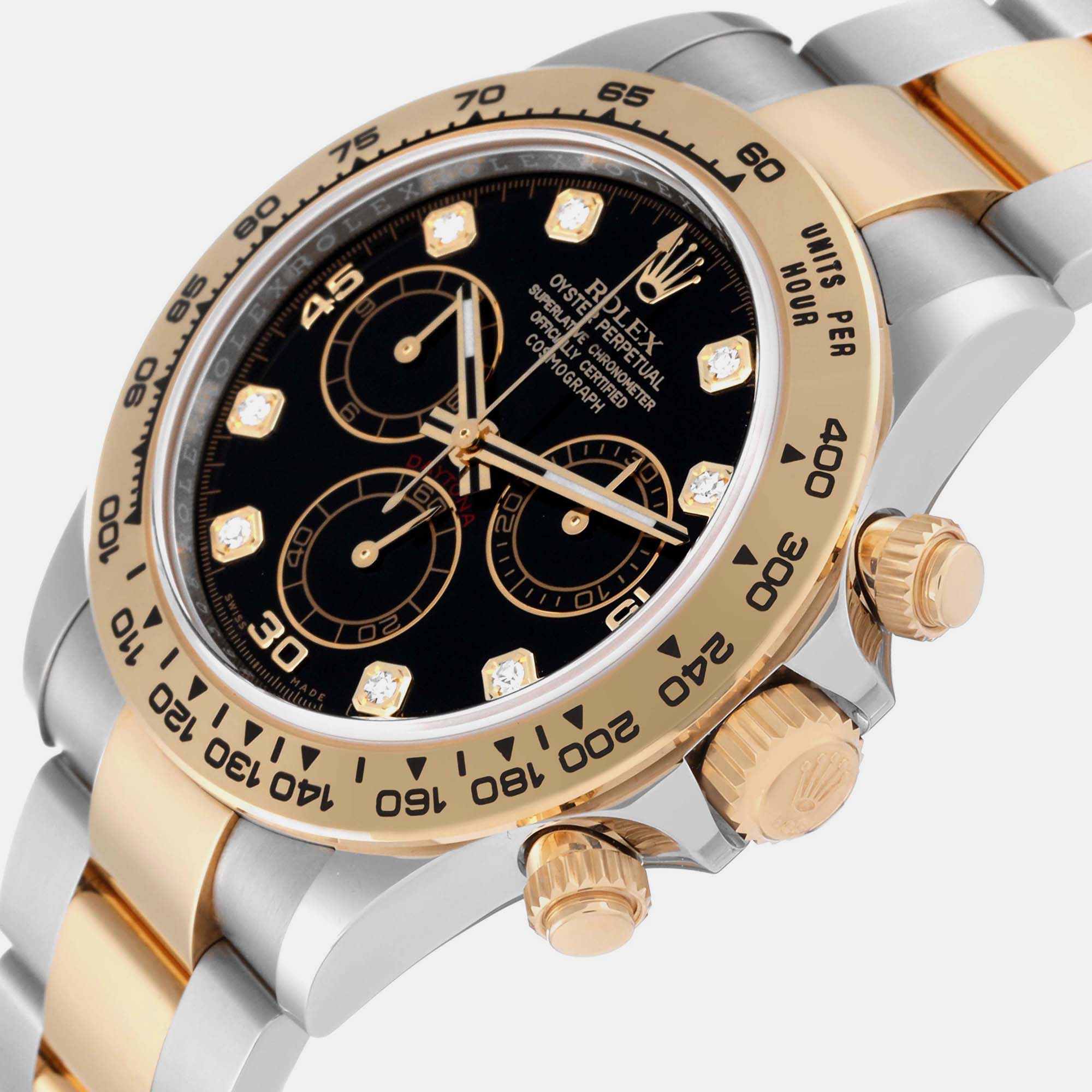 

Rolex Cosmograph Daytona Steel Yellow Gold Diamond Men's Watch 116503 40 mm, Black
