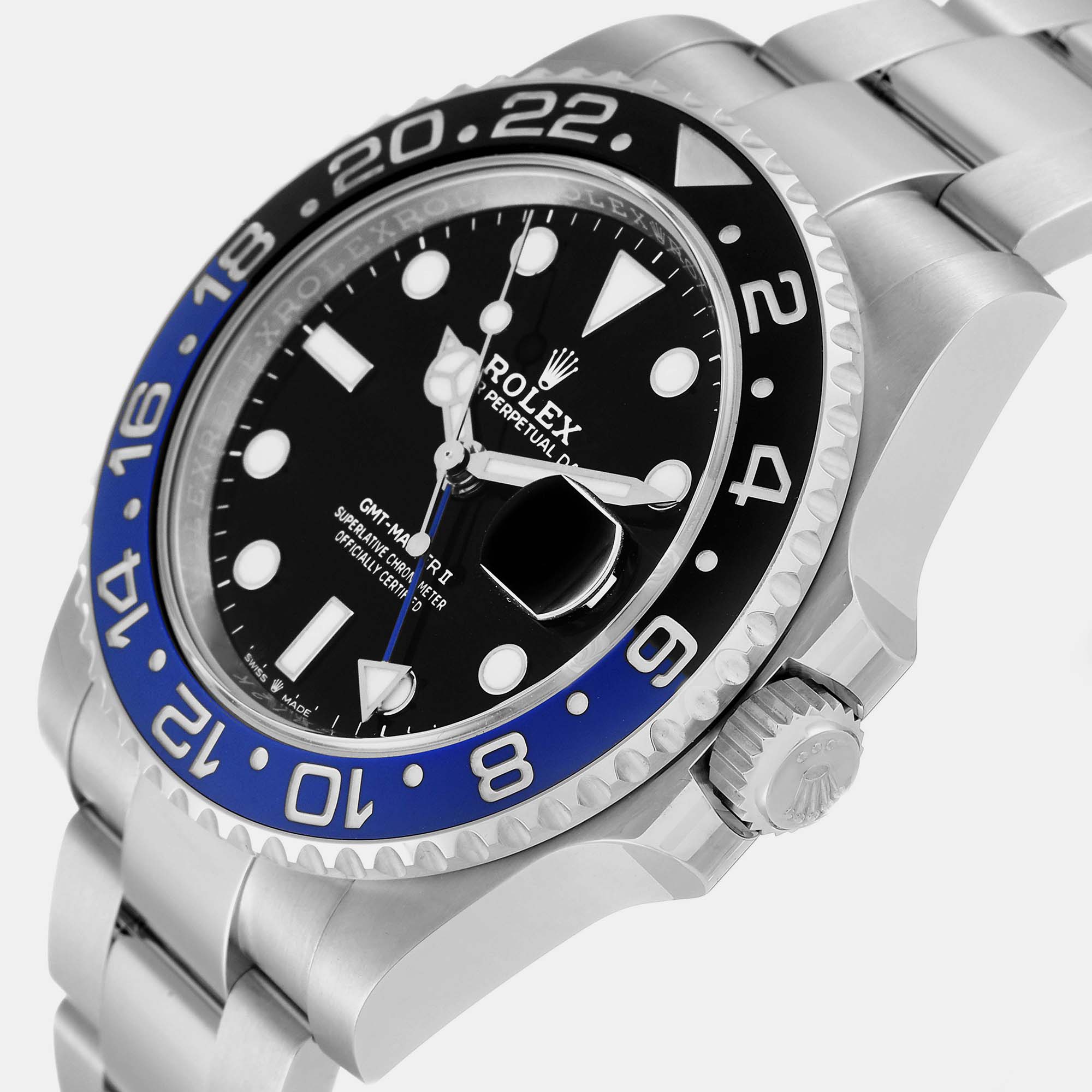 

Rolex GMT Master II Black Blue Batman Bezel Steel Men's Watch 126710 40 mm