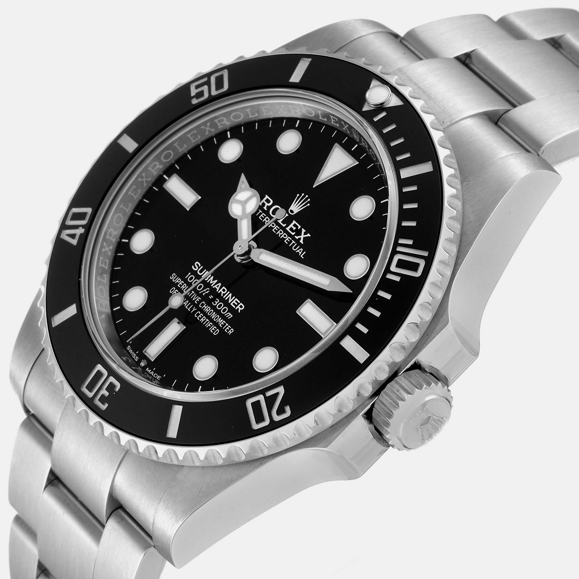 

Rolex Submariner Non-Date Ceramic Bezel Steel Men's Watch 124060 41 mm, Black