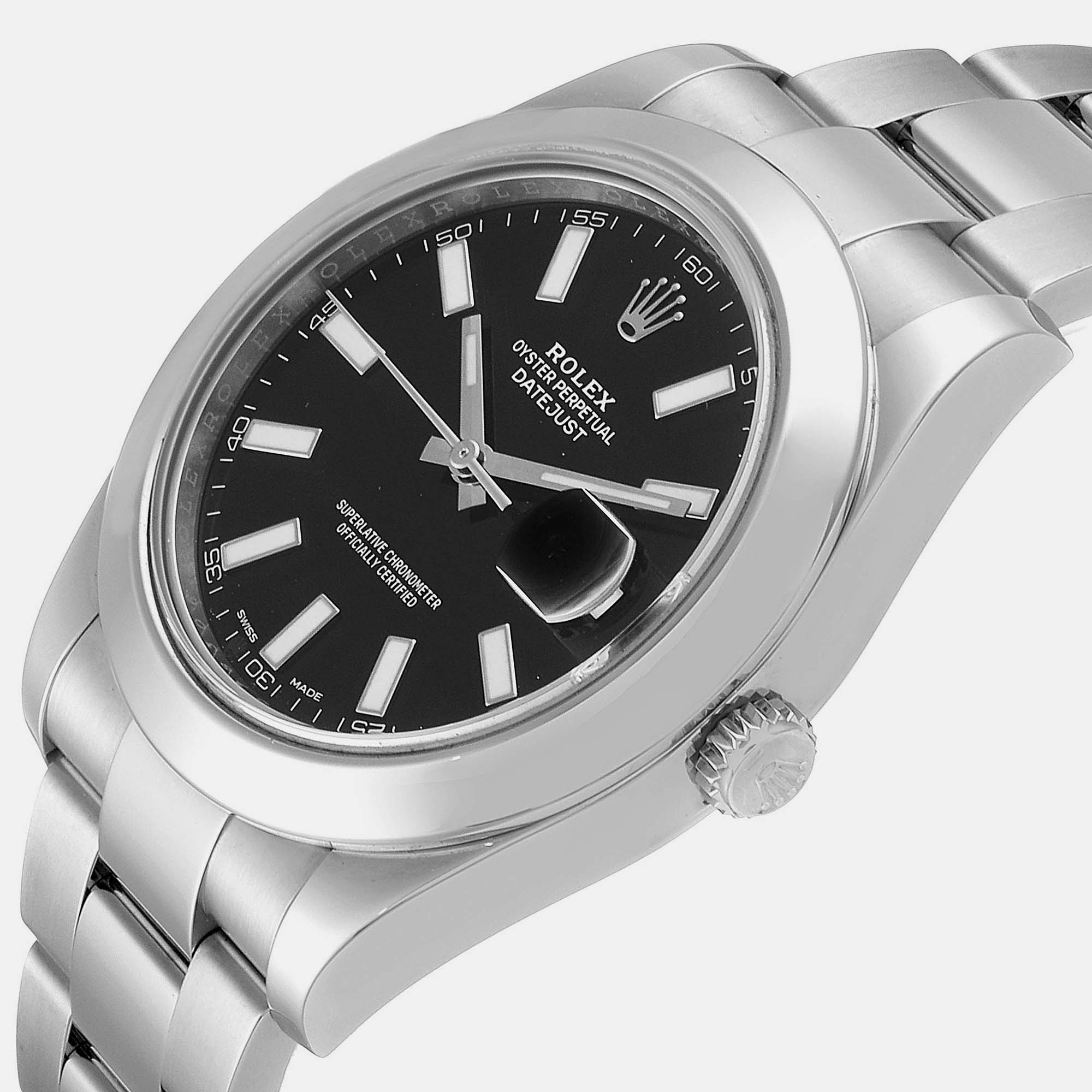 

Rolex Datejust II Black Dial Oyster Bracelet Steel Men's Watch 116300 41 mm