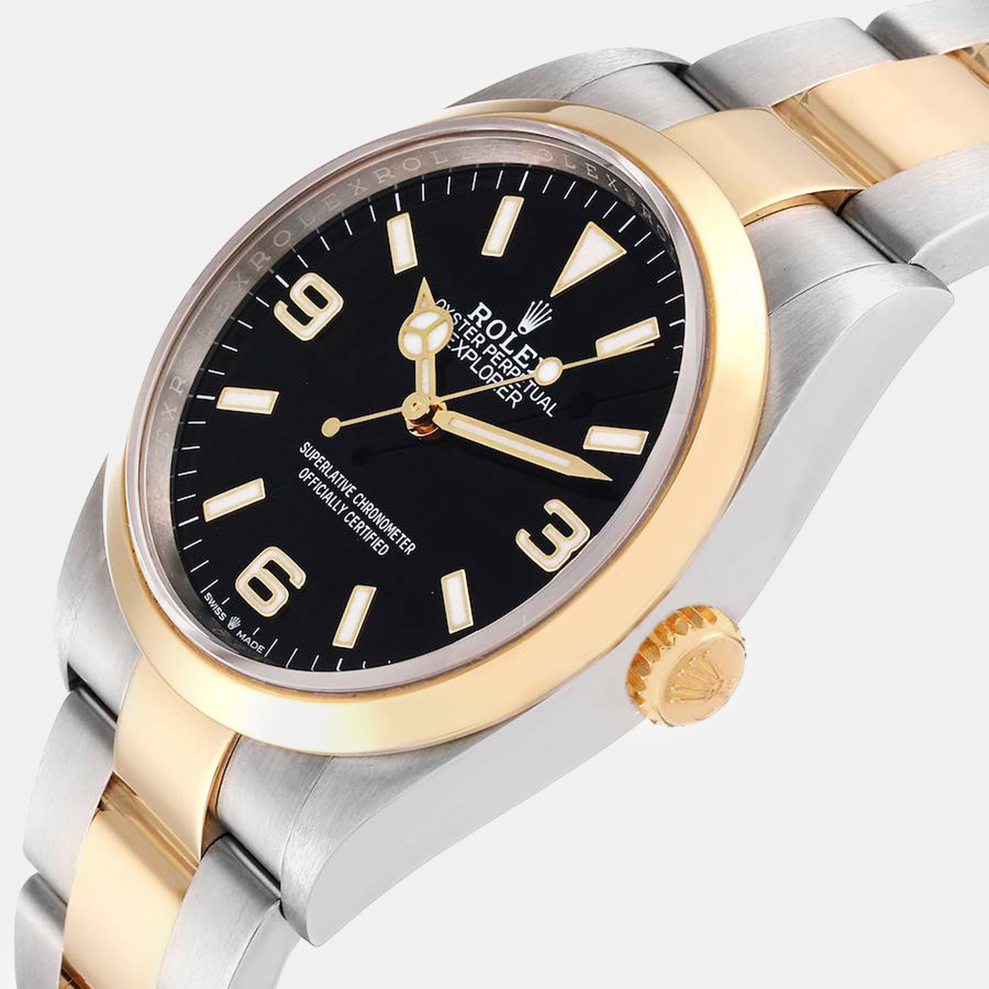 

Rolex Explorer I Steel Yellow Gold Black Dial Men's Watch 124273 36 mm