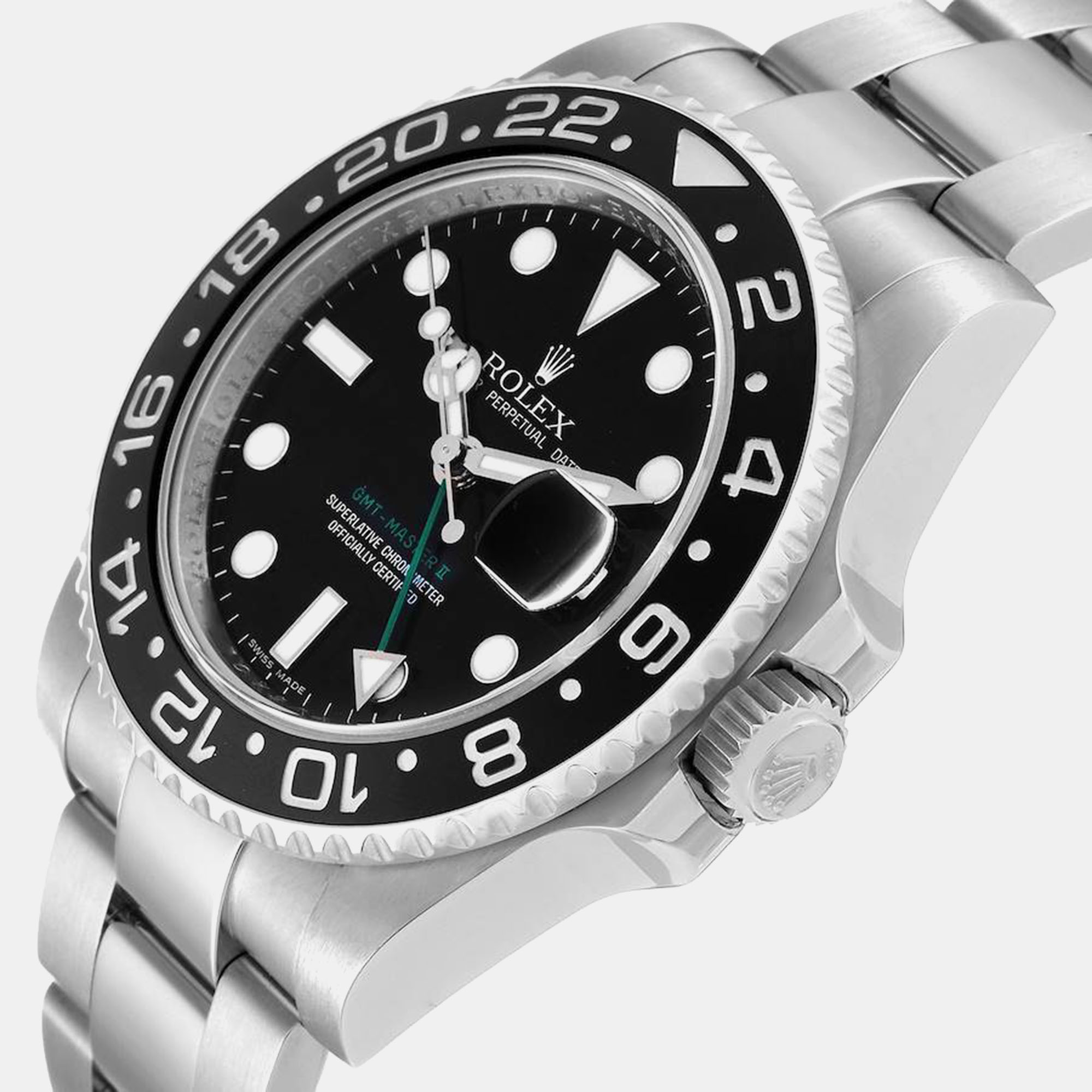 

Rolex GMT Master II Black Dial Green Hand Steel Men's Watch 116710 40 mm