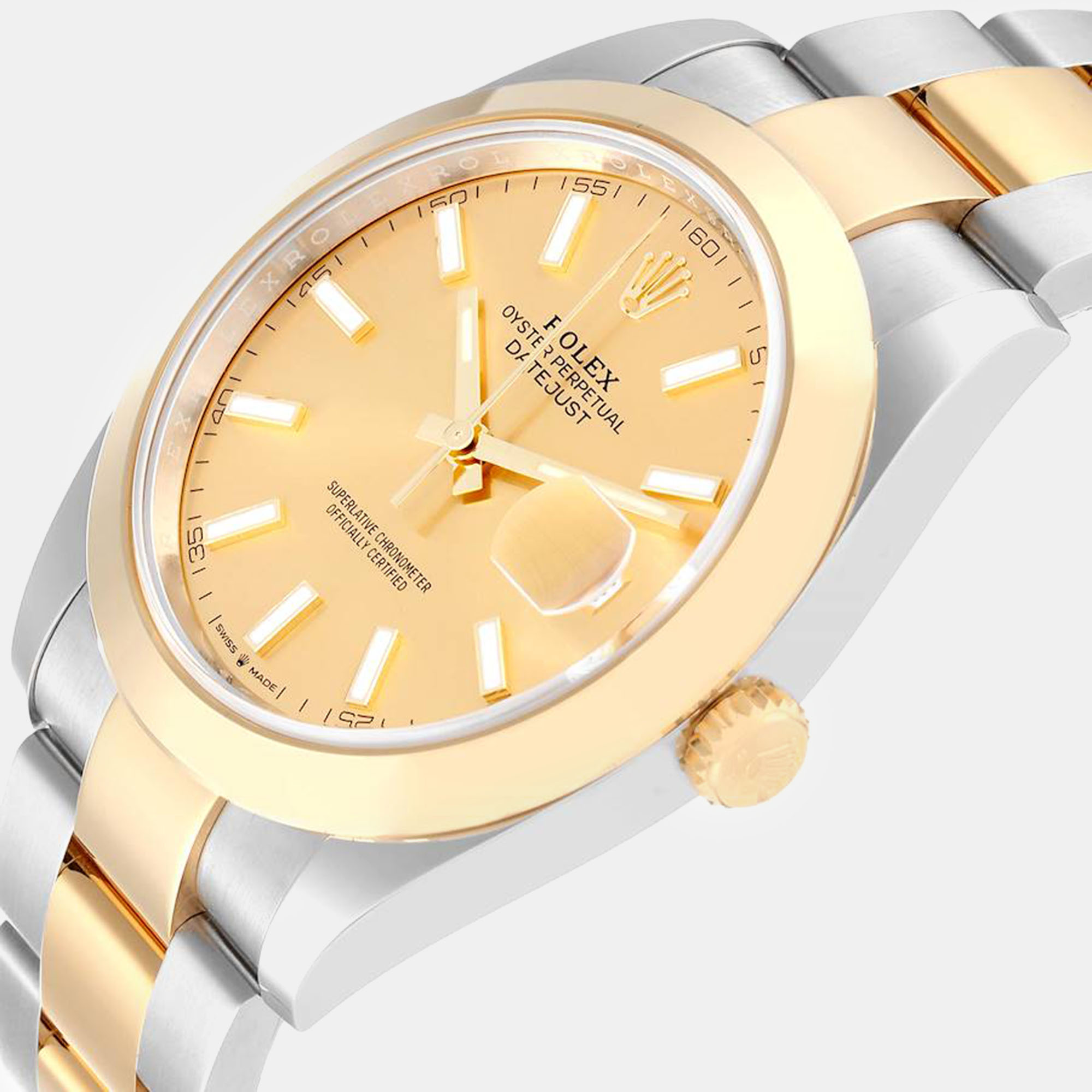 

Rolex Datejust Steel Yellow Gold Smooth Bezel Men's Watch 126303 41 mm