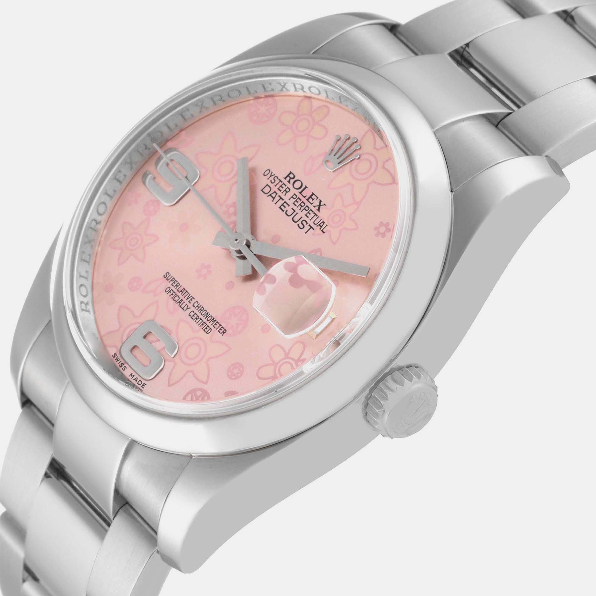 

Rolex Datejust 36 Pink Floral Dial Steel Mens Watch 116200