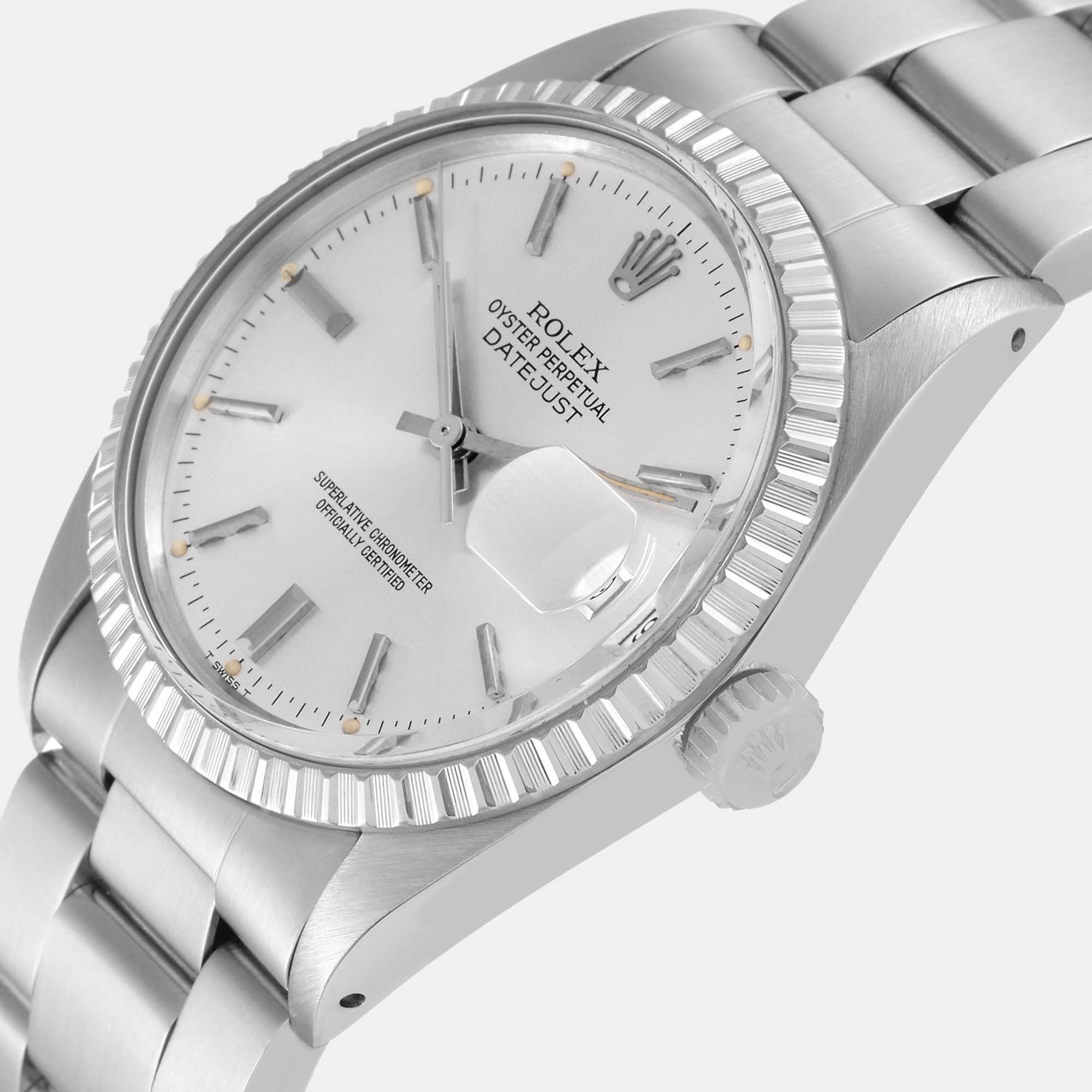 

Rolex Datejust Silver Dial Vintage Steel Mens Watch 16030