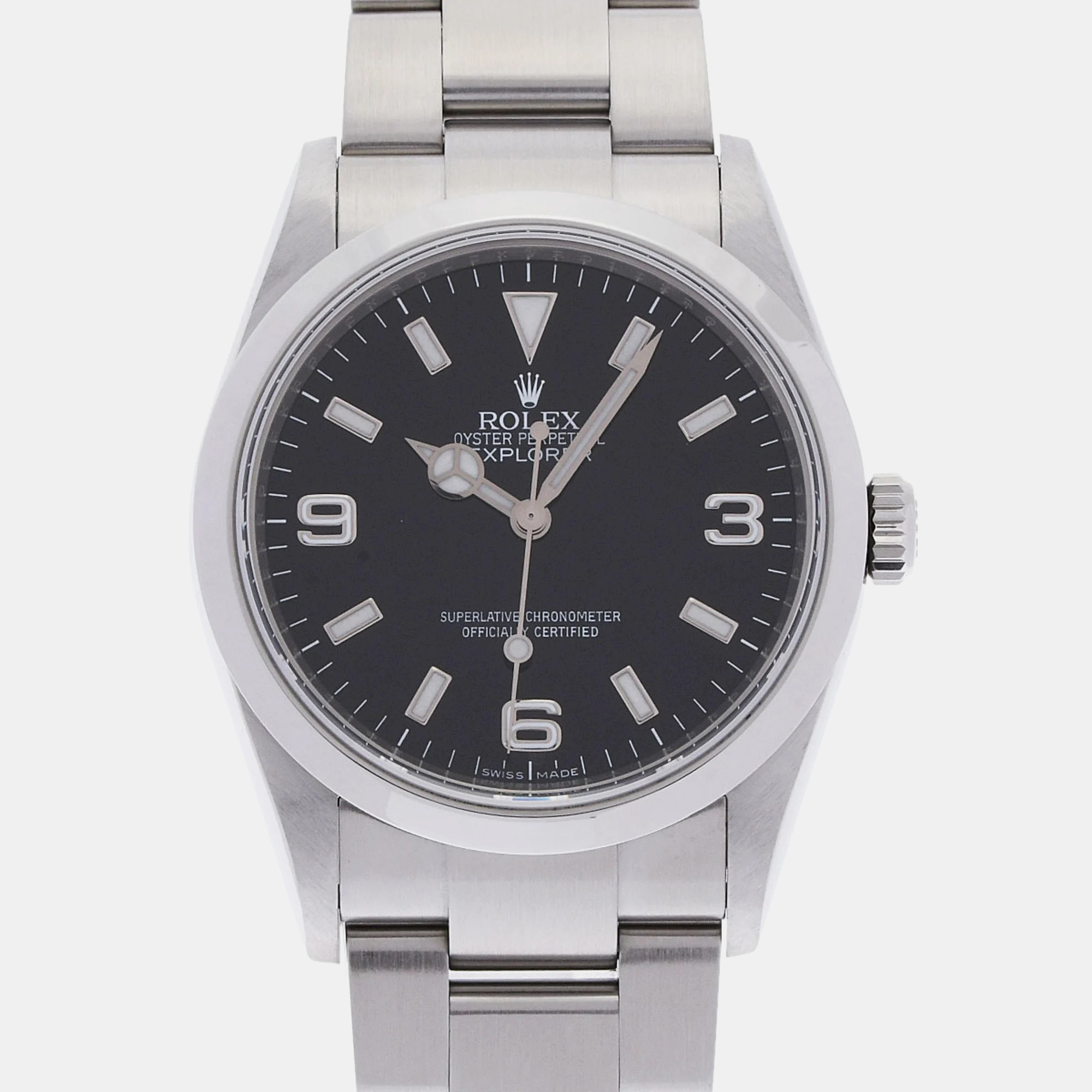 

Rolex Black Stainless Steel Explorer 114270 Automatic Men's Wristwatch 36 mm