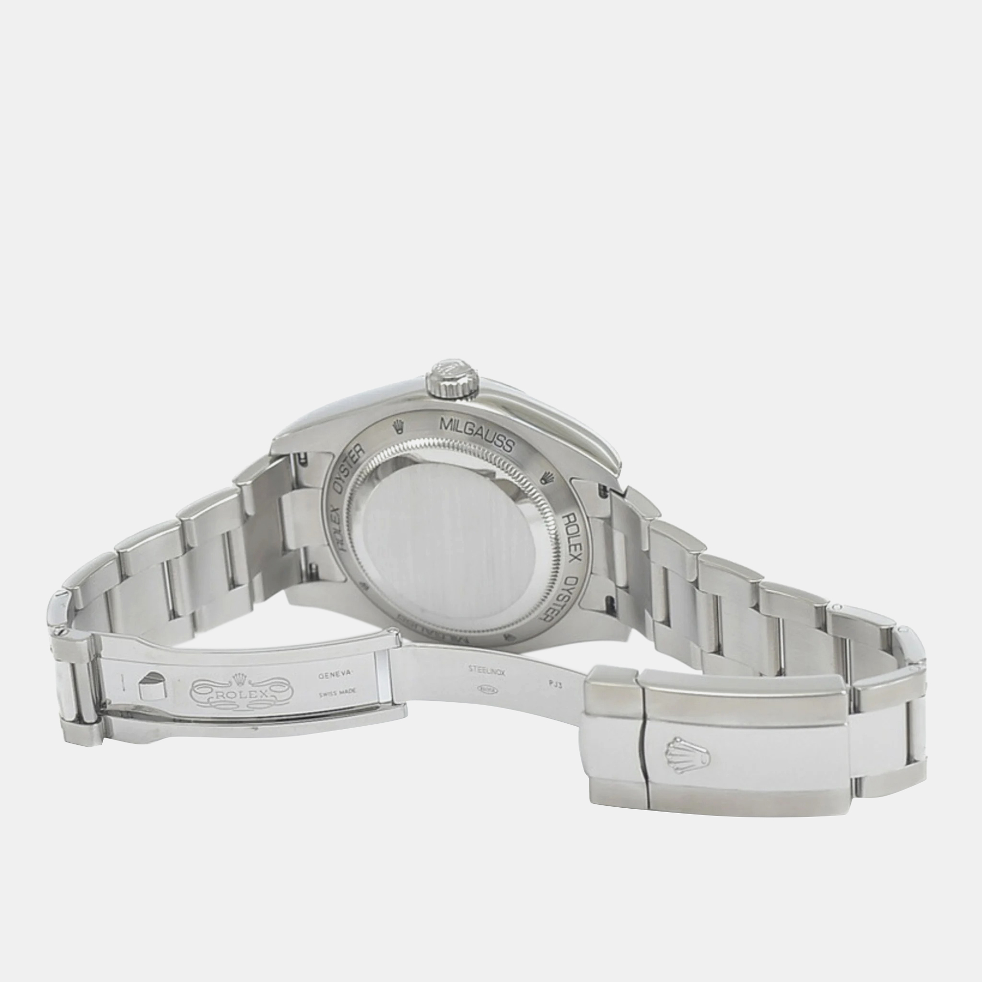 

Rolex Black Stainless Steel Milgauss 116400GV Automatic Men's Wristwatch 40 mm