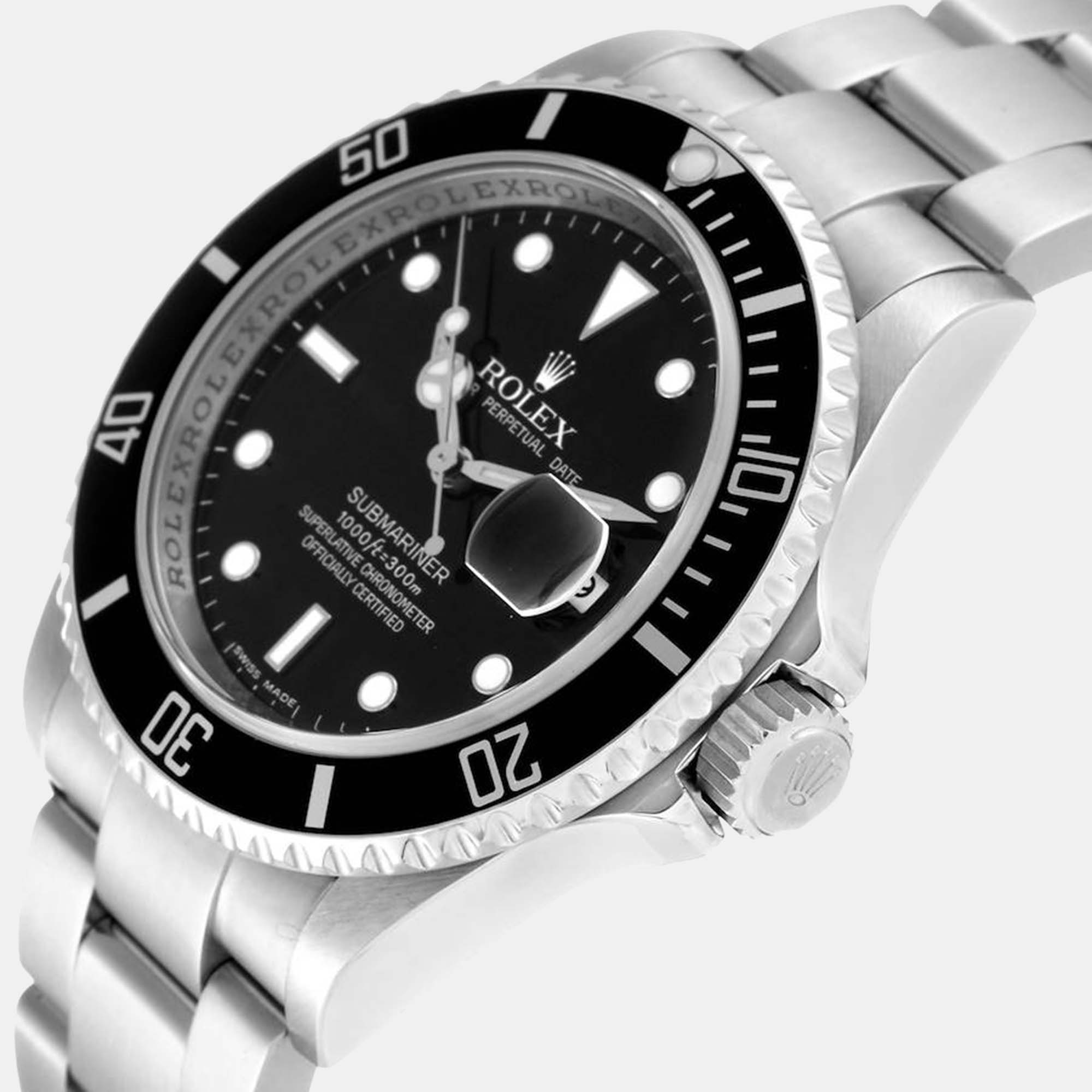 

Rolex Submariner Date Black Dial Steel Men's Watch 16610 40 mm