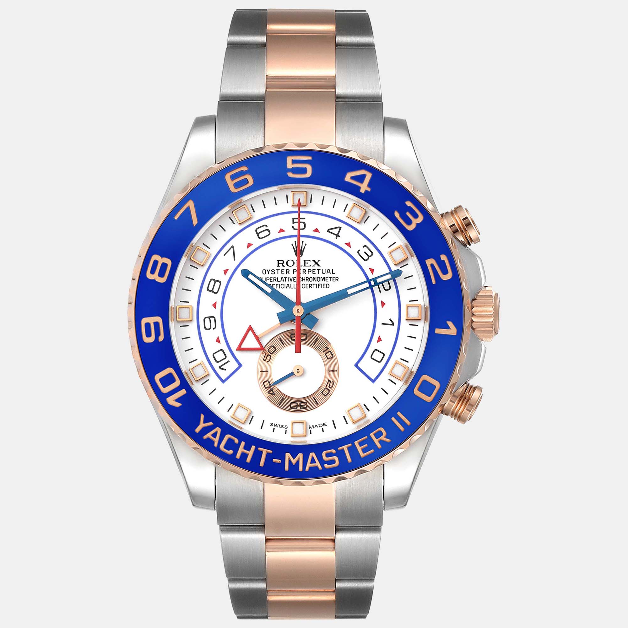 

Rolex Yachtmaster II Steel Rose Gold Mens Watch 116681, White