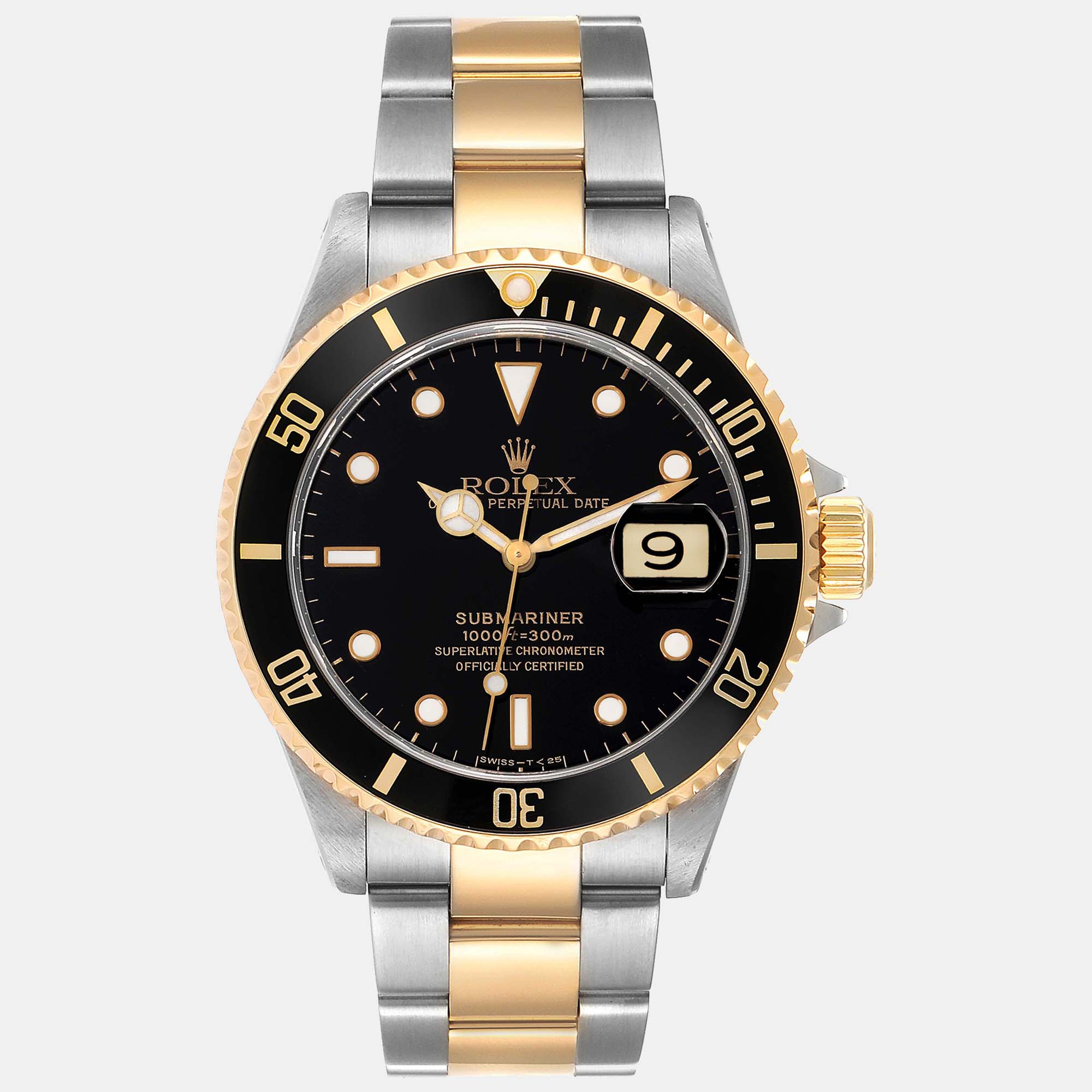Pre-owned Rolex Submariner Steel Yellow Gold Black Dial Mens Watch 16613 Unworn Nos