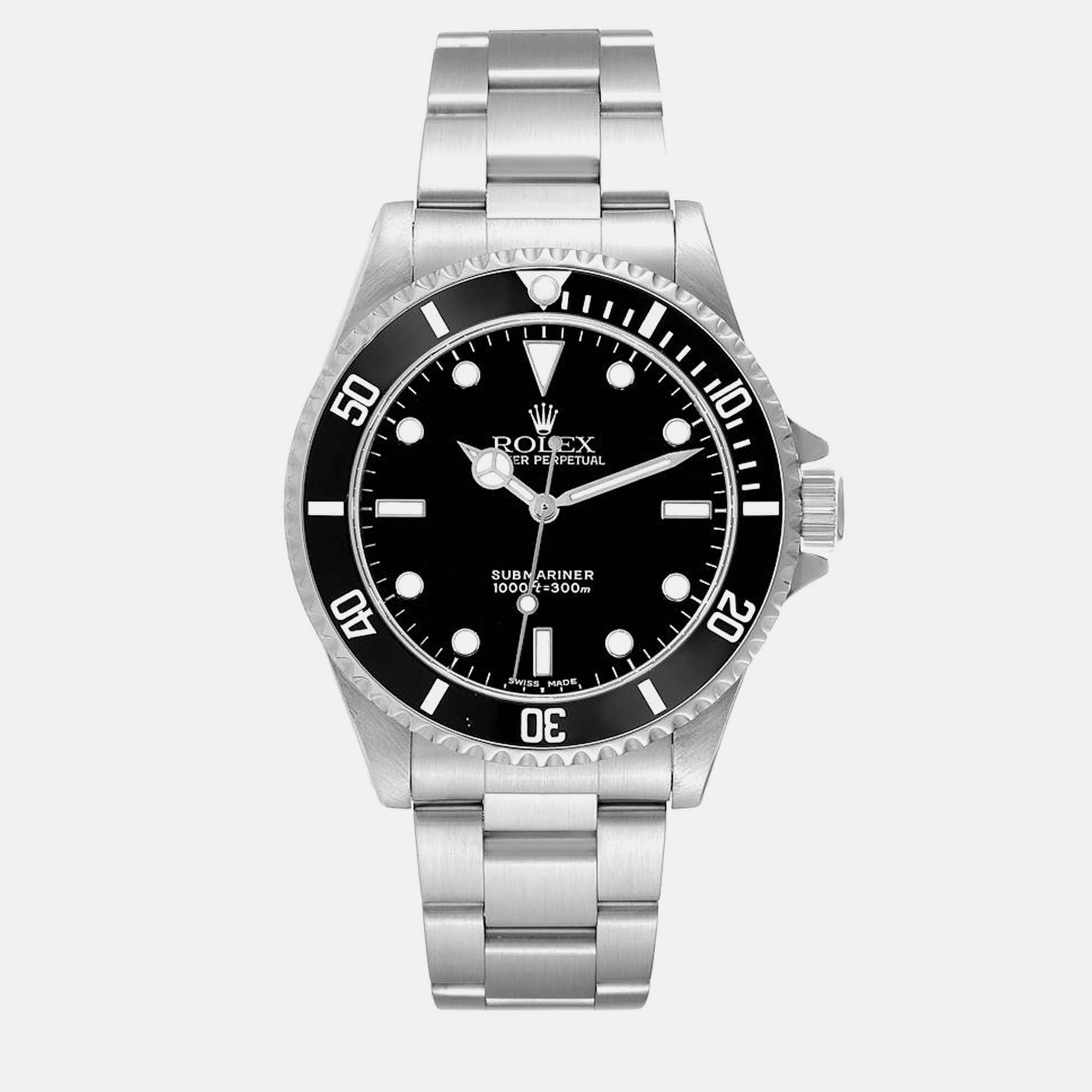 

Rolex Submariner No Date  2 Liner Steel Mens Watch 14060, Black