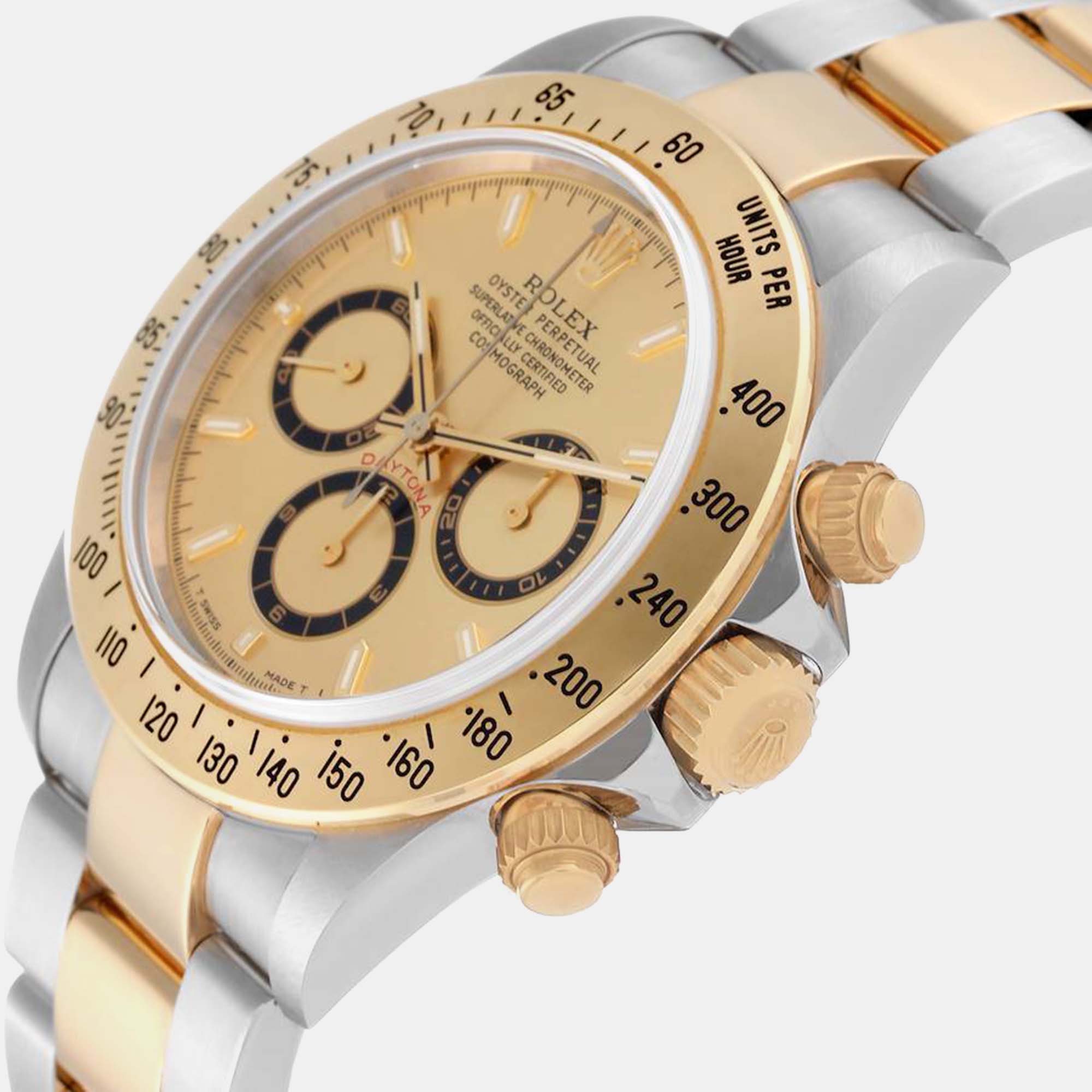 

Rolex Daytona Steel Yellow Gold Zenith Movement Mens Watch 16523