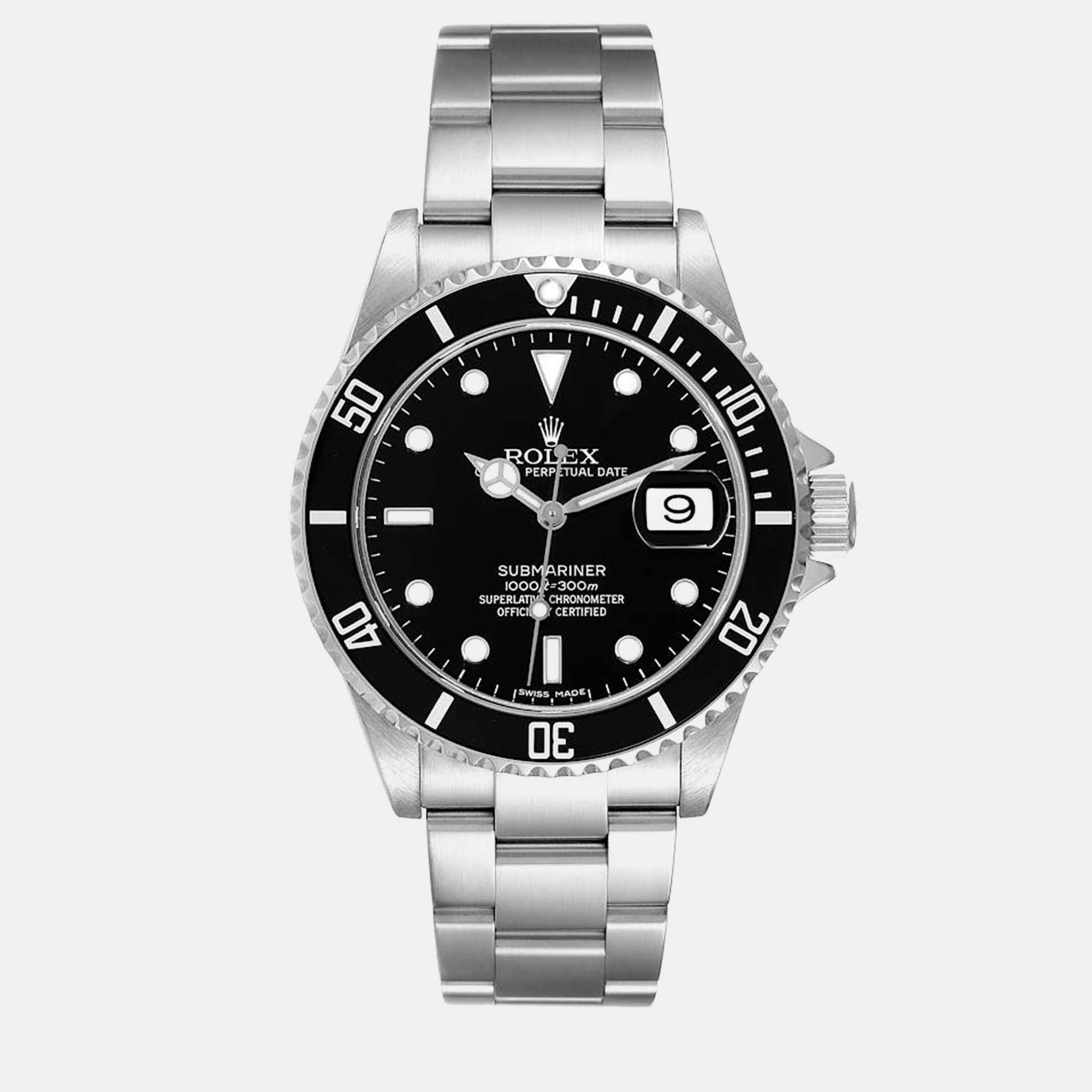 

Rolex Submariner Date Black Dial Steel Mens Watch 16610