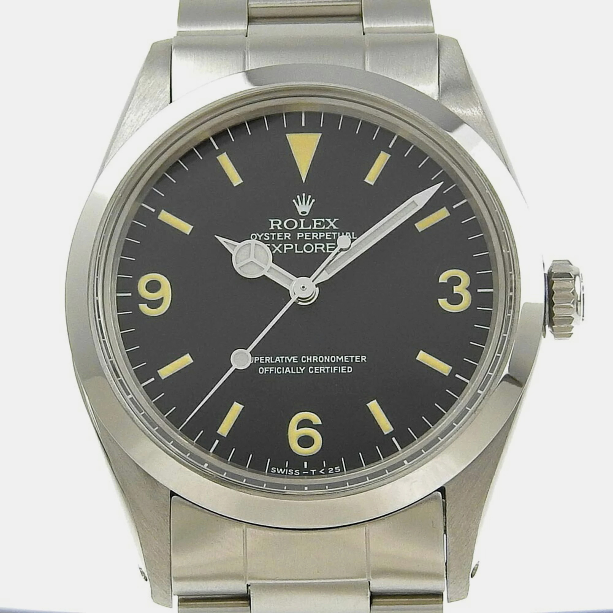 Pre-owned Rolex Silver Stainless Steel Explorer M1016 Automatic Men's Wristwatch 36 Mm