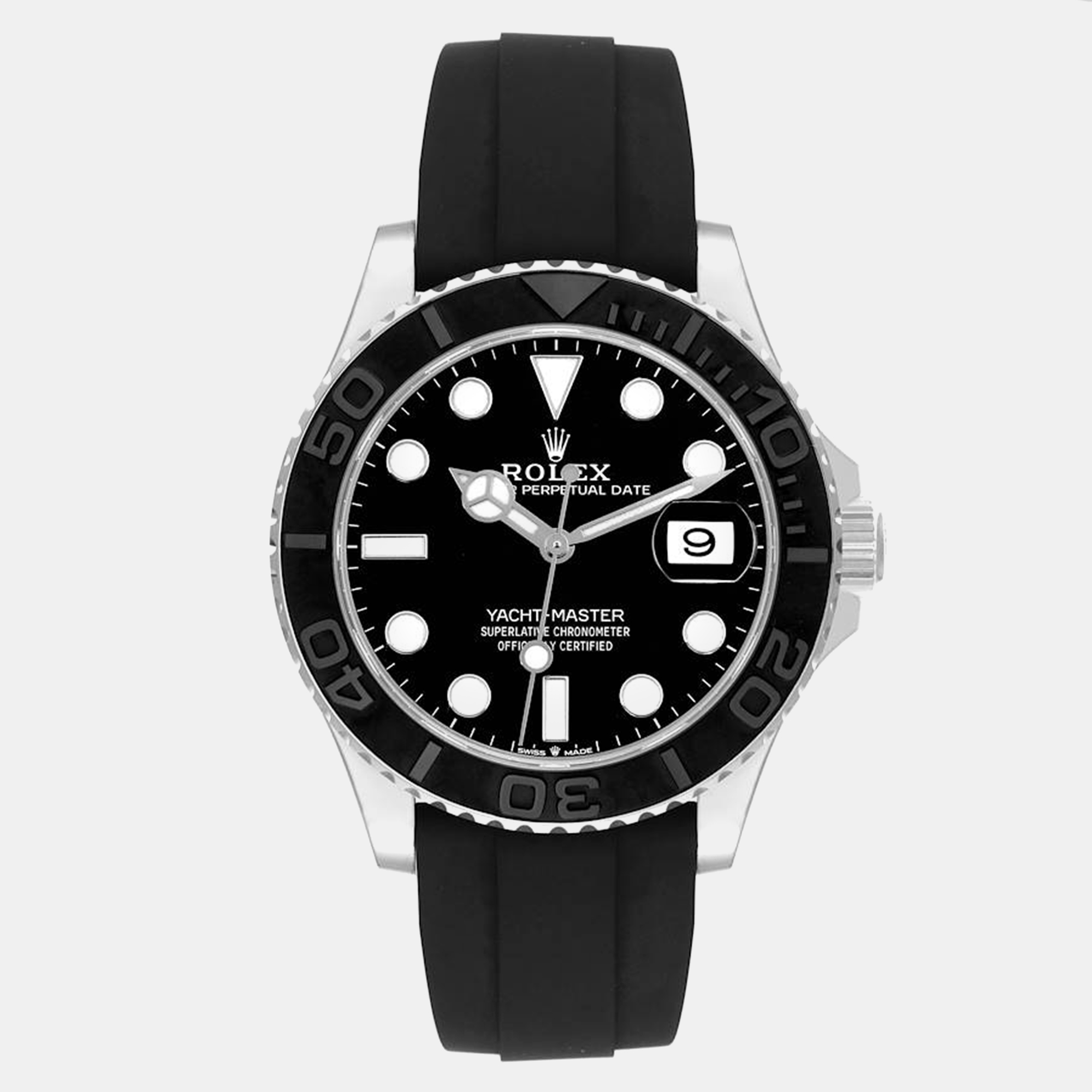 

Rolex Yachtmaster White Gold Oysterflex Bracelet Mens Watch 226659 42 mm, Black