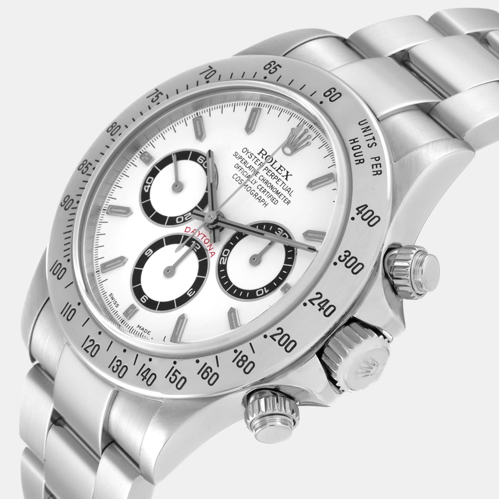 

Rolex Daytona Zenith Movement Steel Mens Watch 16520, White