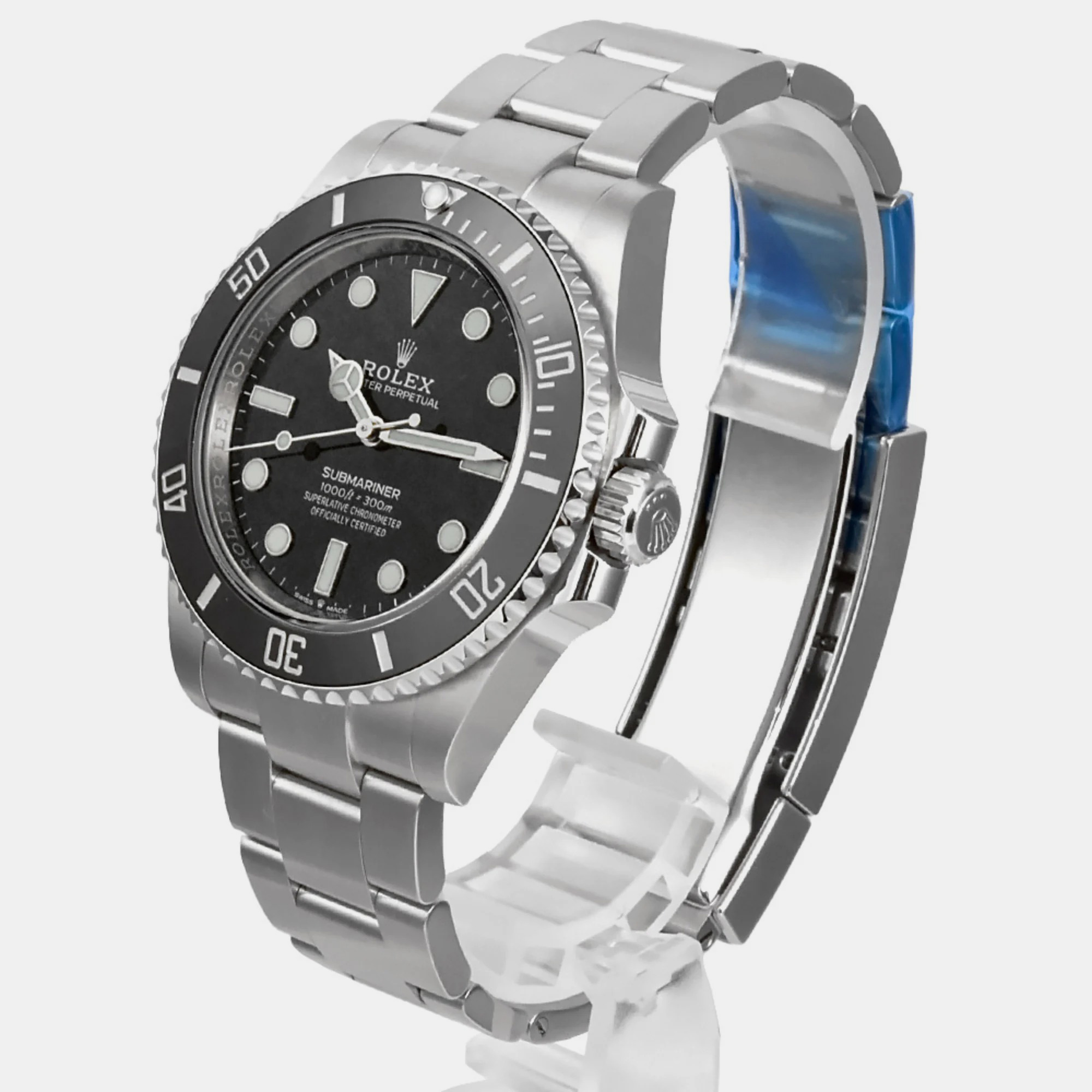 

Rolex Black Stainless Steel Submariner 124060 Automatic Men's Wristwatch 41 mm