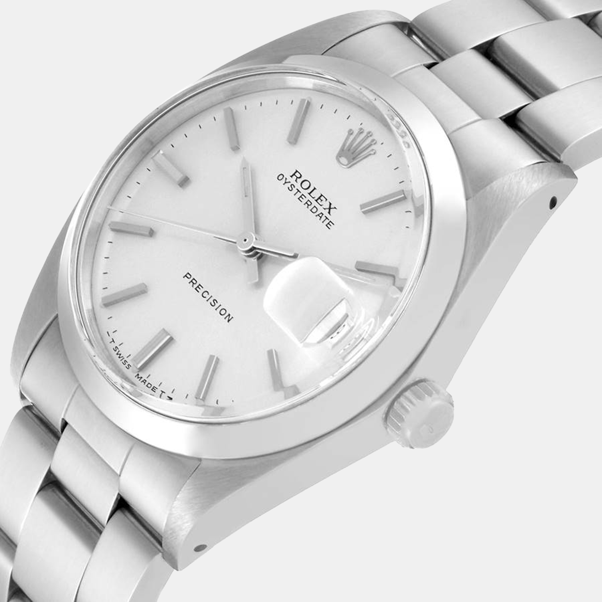 

Rolex OysterDate Precision Silver Dial Vintage Steel Mens Watch 6694