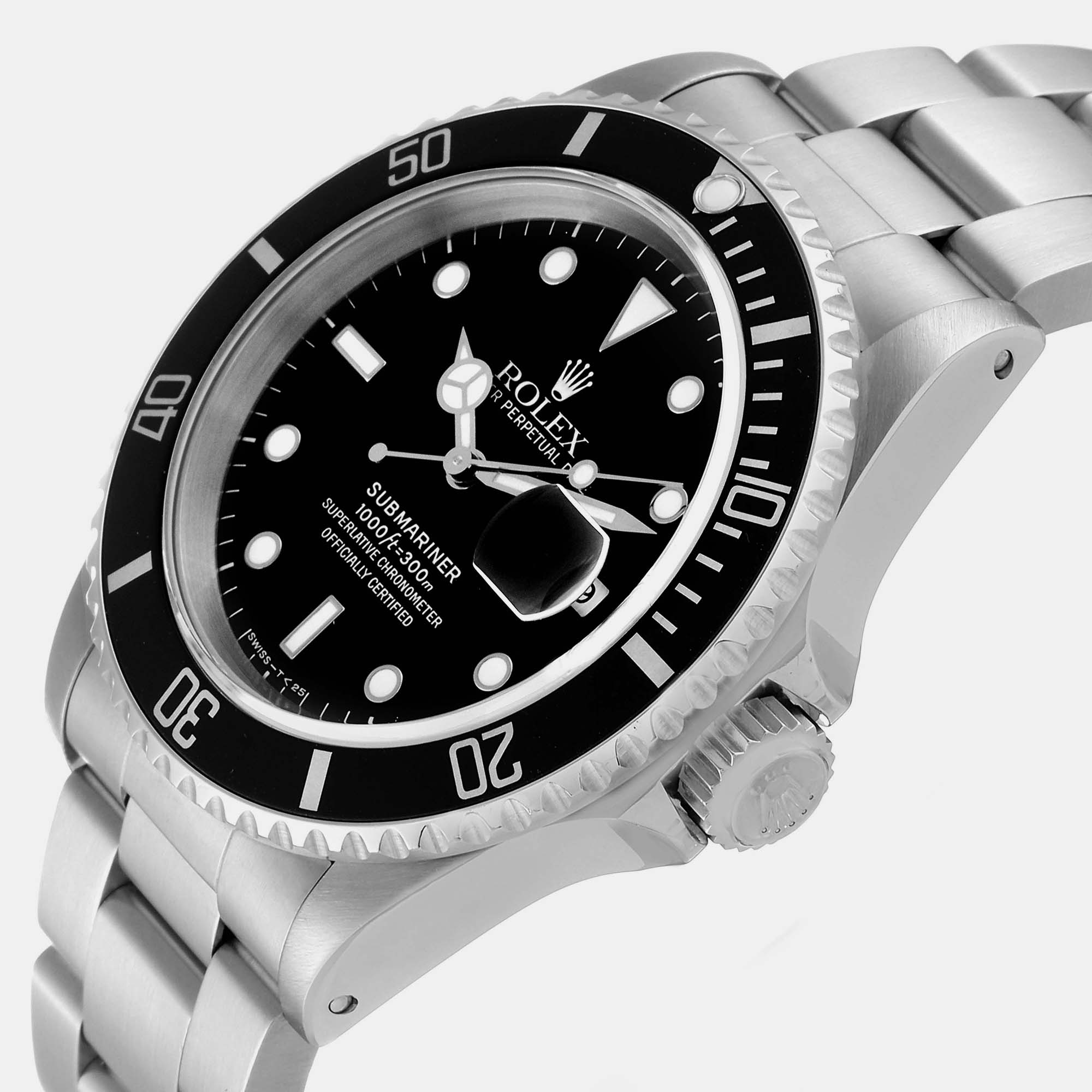 

Rolex Submariner Date Black Dial Steel Mens Watch 16610 40 mm