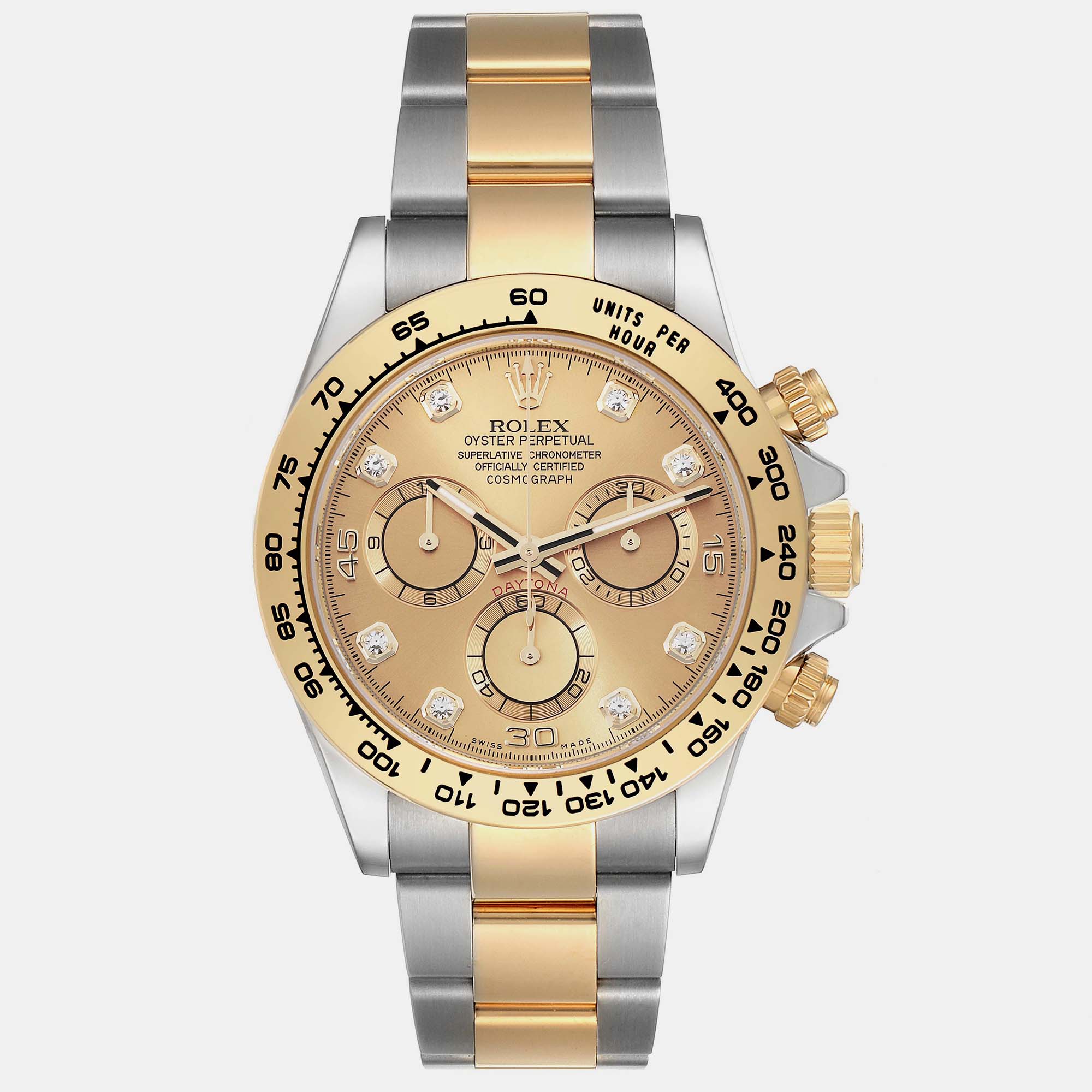 

Rolex Daytona Steel Yellow Gold Diamond Dial Mens Watch 116503